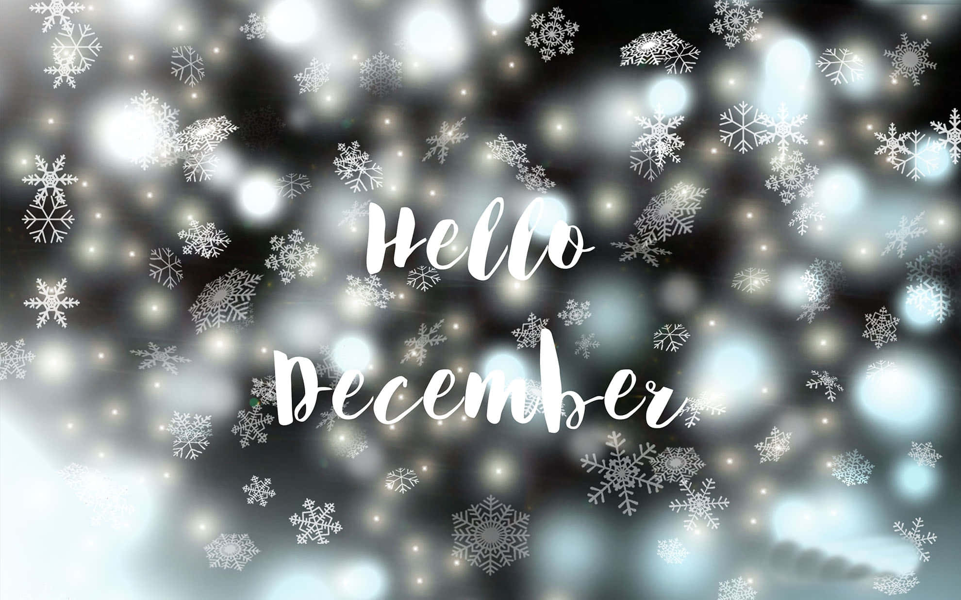 Welcome December, Hello December, snowflakes, Full HD Desktop Wallpaper