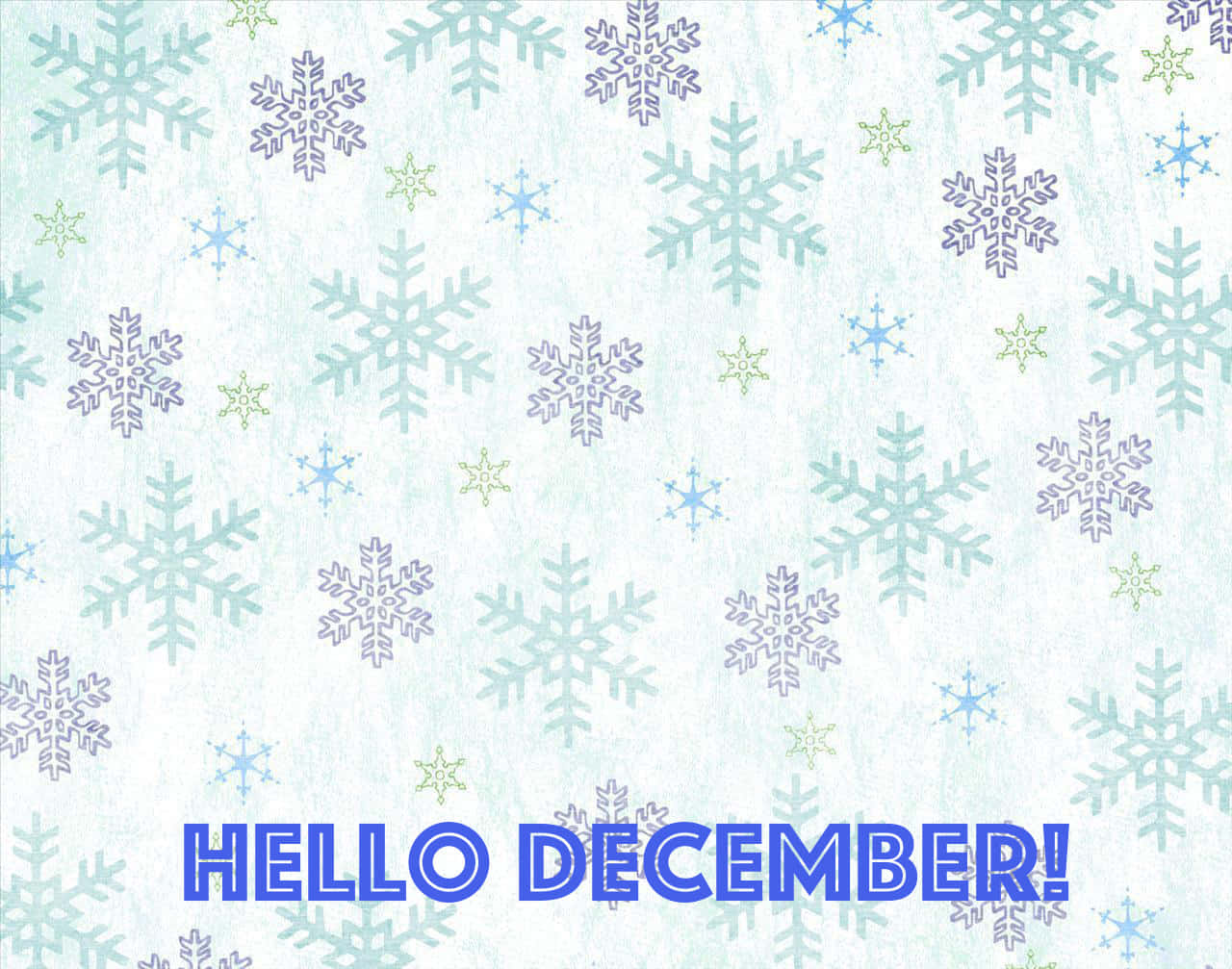 Welcome December, pastel snowflakes, stars, HD Desktop Wallpaper
