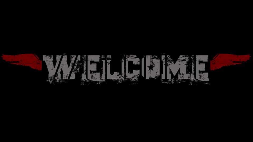 Welcome Gaming, gray, red wing accents, SD Desktop Wallpaper