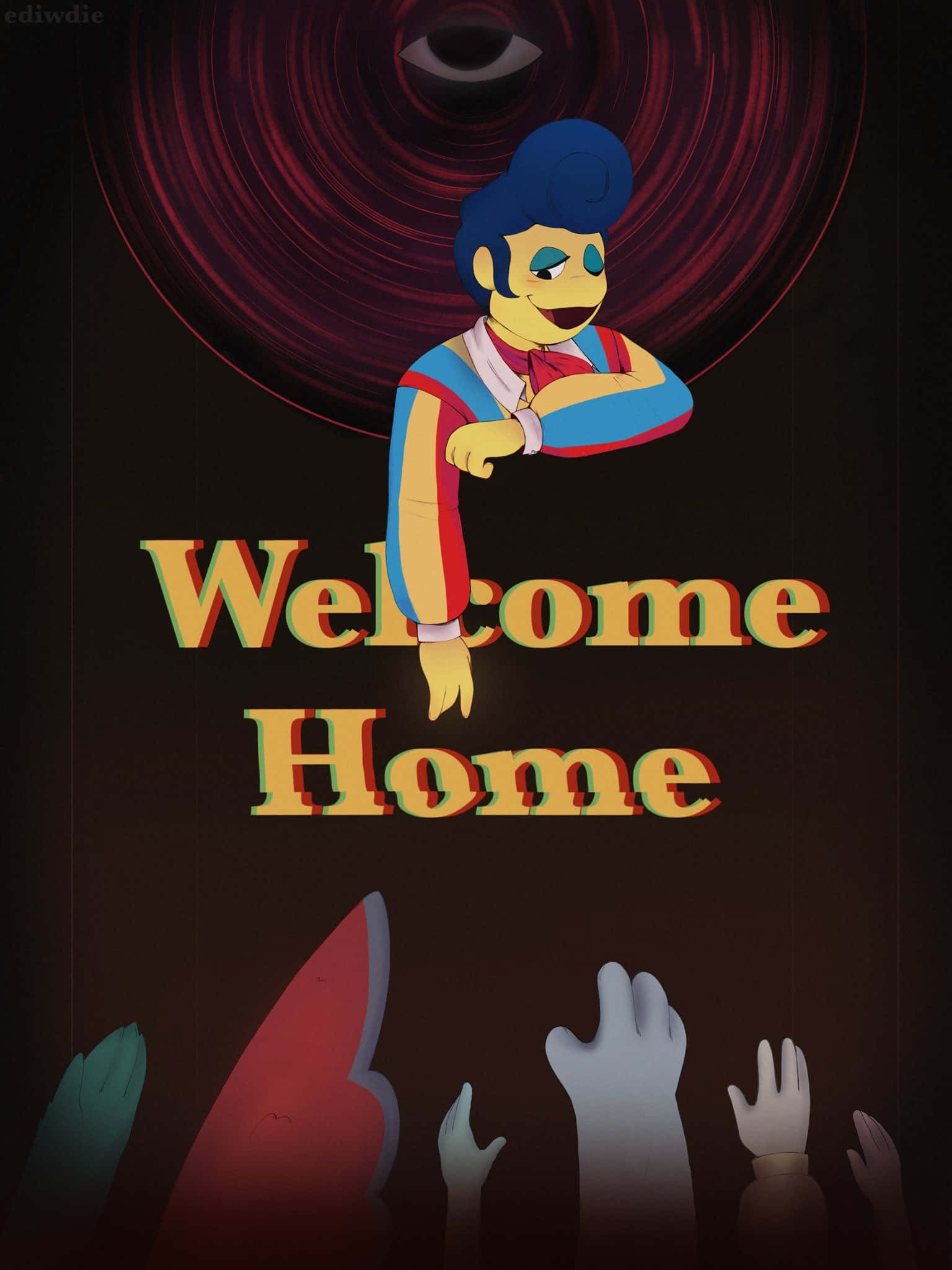 Welcome Home Puppet Show, blue hair, sunglasses, Full HD Phone Wallpaper