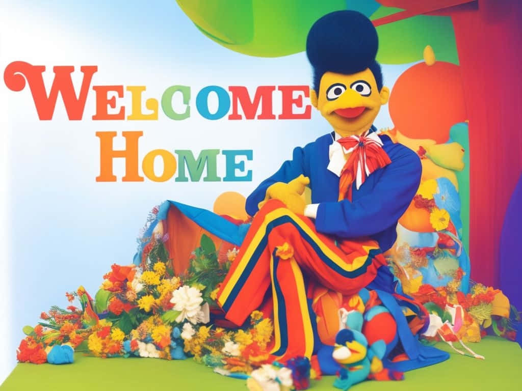 Welcome Home Puppet Show, blue suit, red bowtie, SD Desktop Wallpaper