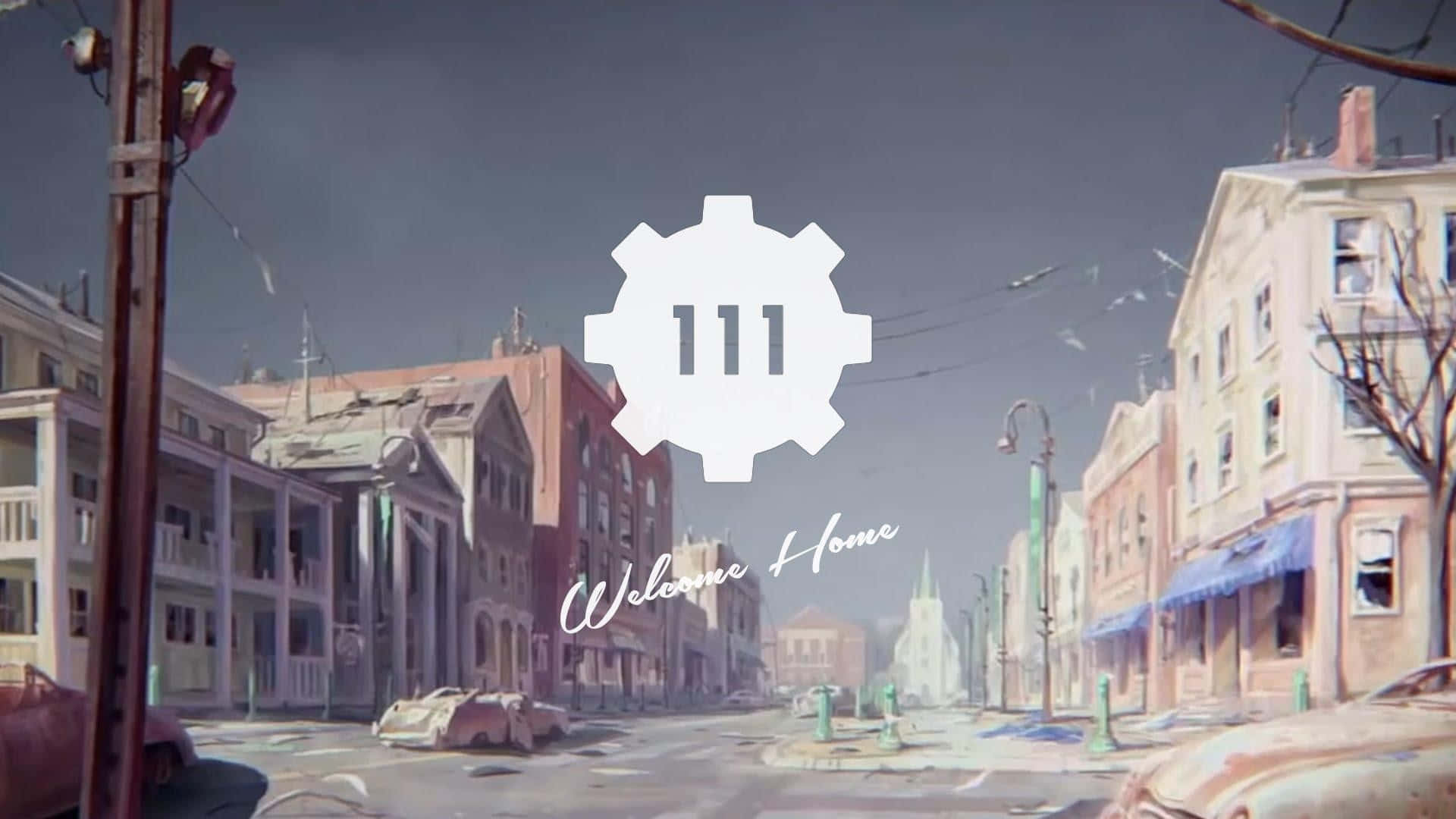 Post Apocalyptic Welcome Home, faded urban street, abandoned cars, Full HD Desktop Wallpaper