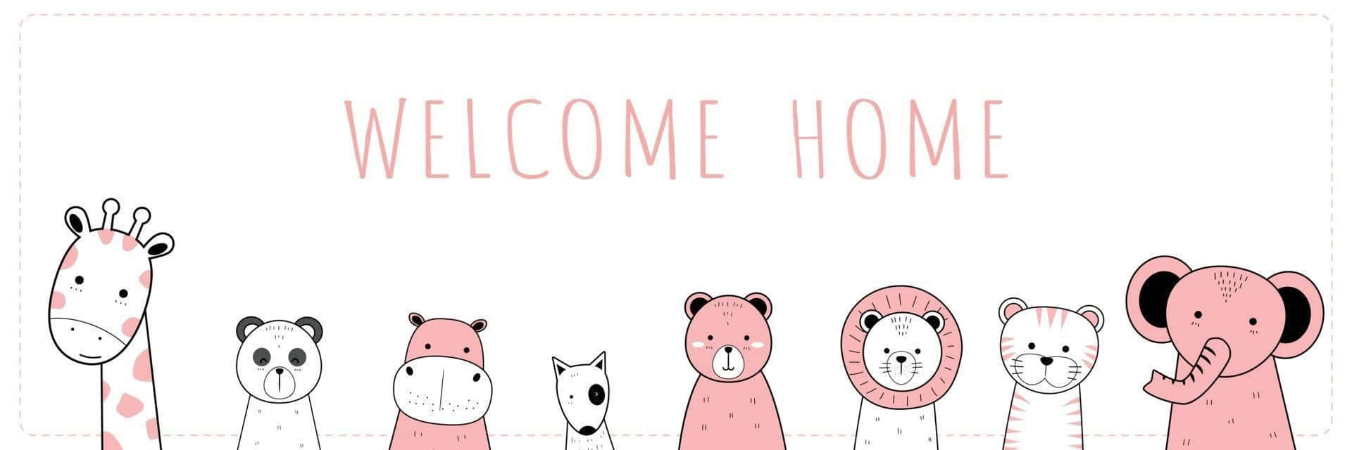 Welcome Home, pink, white, Full HD Desktop Wallpaper