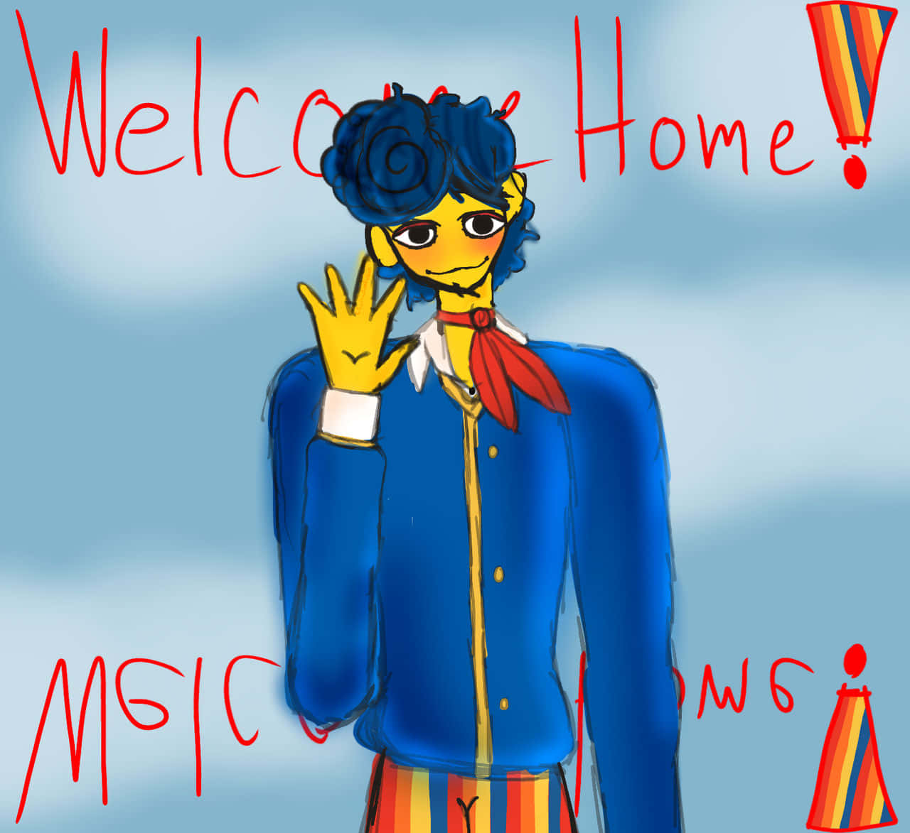 Welcome Home, magical character, blue curly hair, HD Desktop Wallpaper