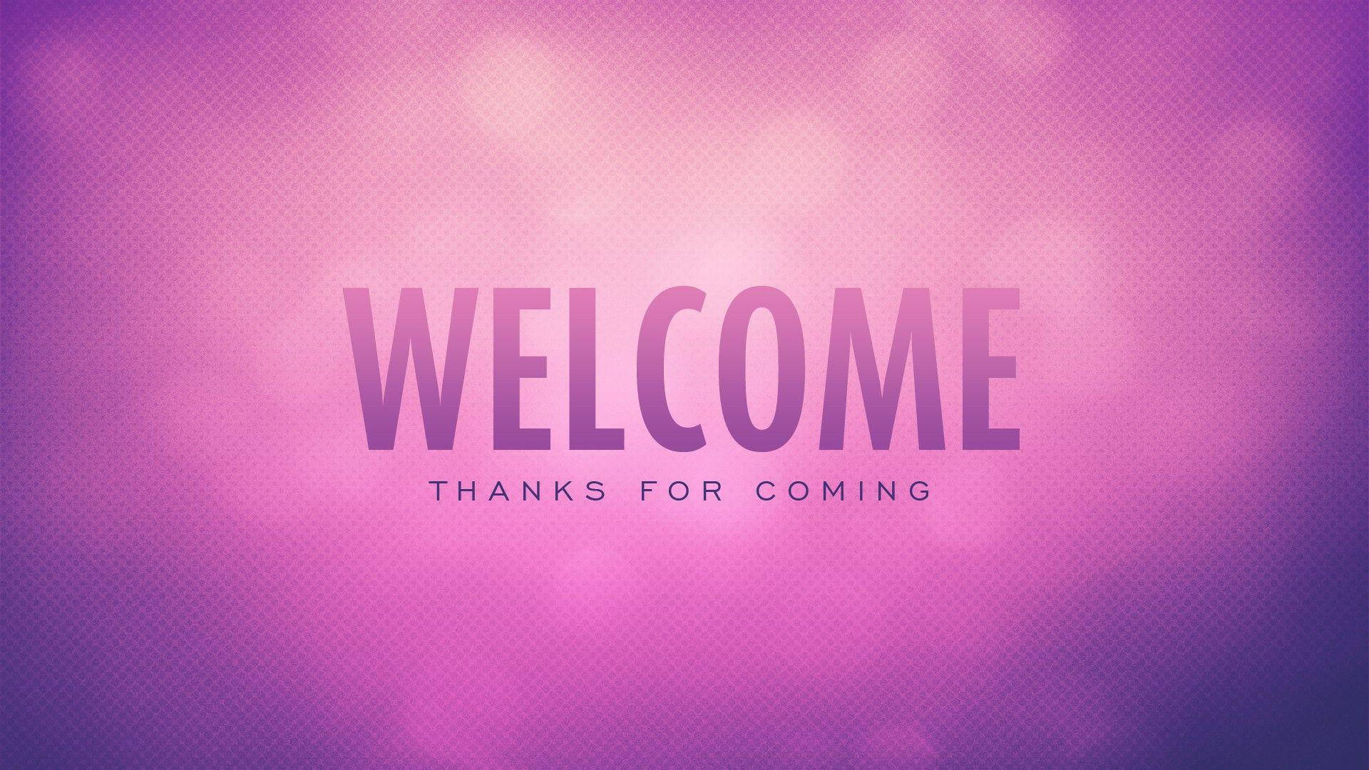 Welcome, pink aesthetic, soft gradient purple background, Full HD Desktop Wallpaper