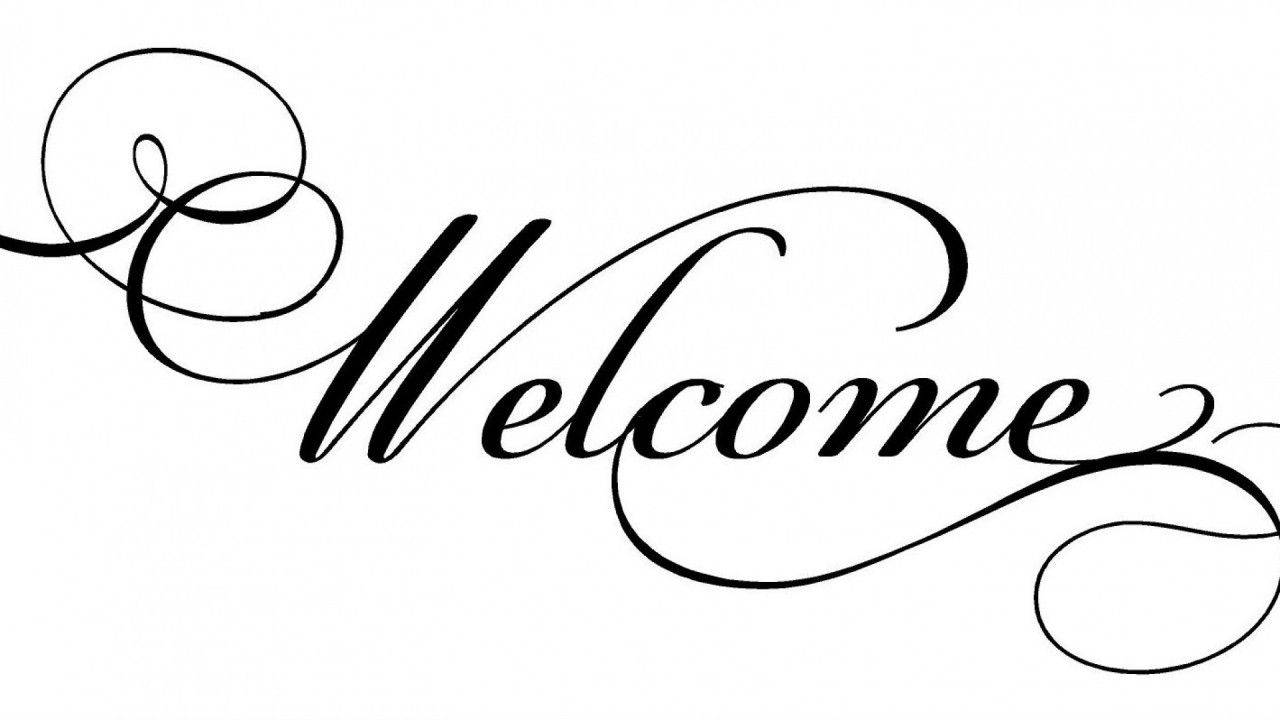 Welcome, black, cursive script, HD Desktop Wallpaper