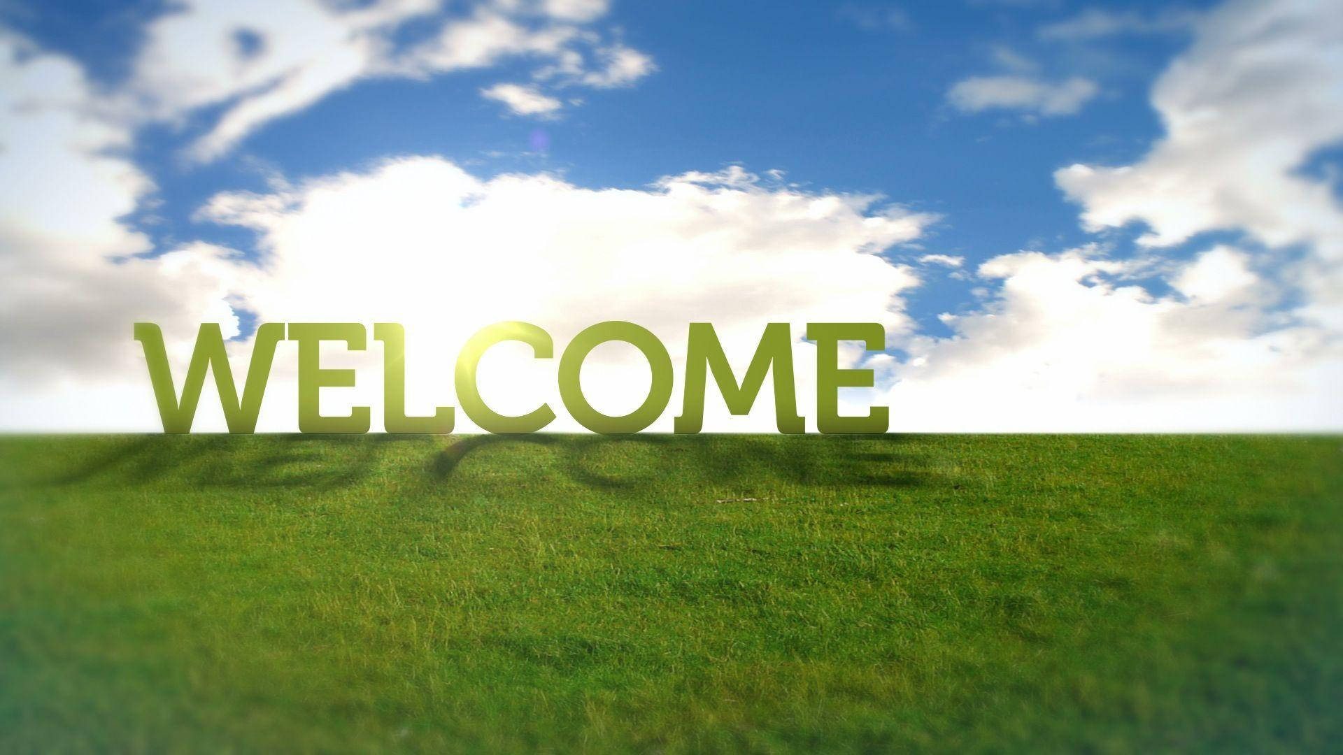 Welcome, green, grassy field, Full HD Desktop Wallpaper