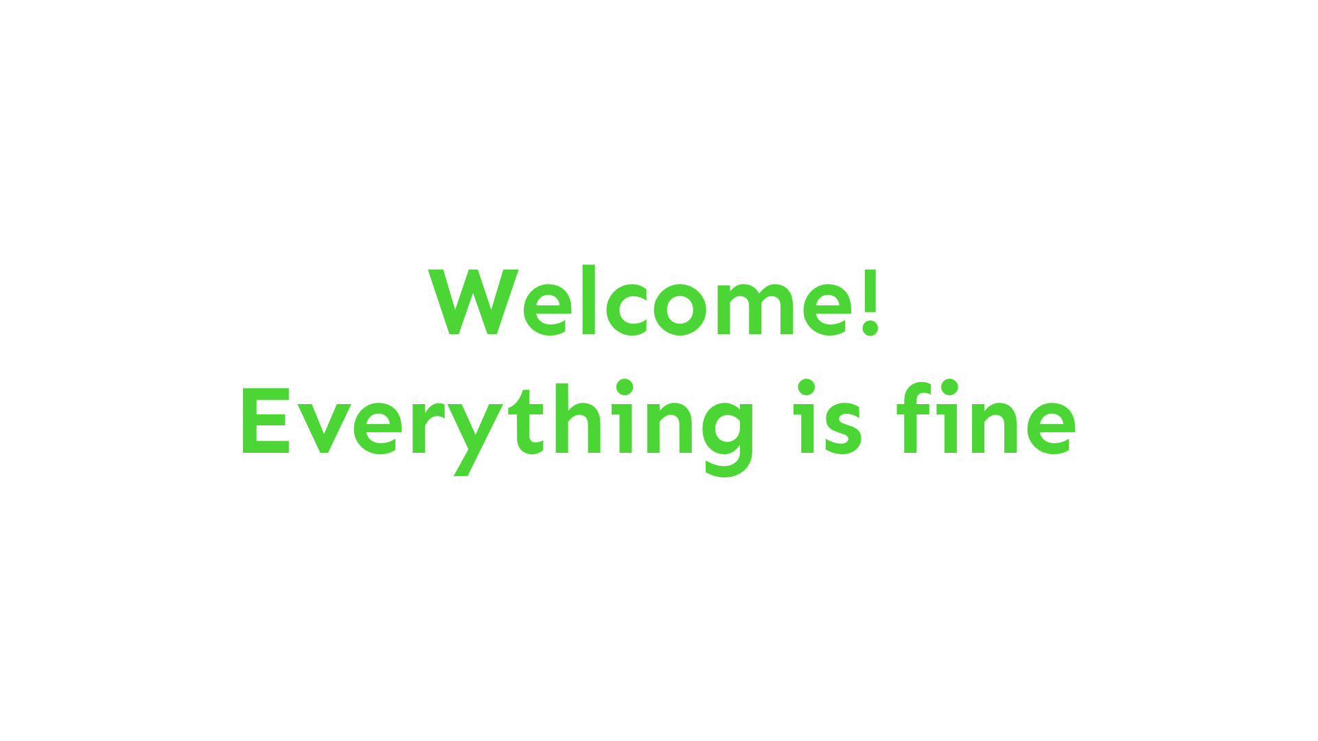 Welcome, green text, white background, Full HD Desktop Wallpaper