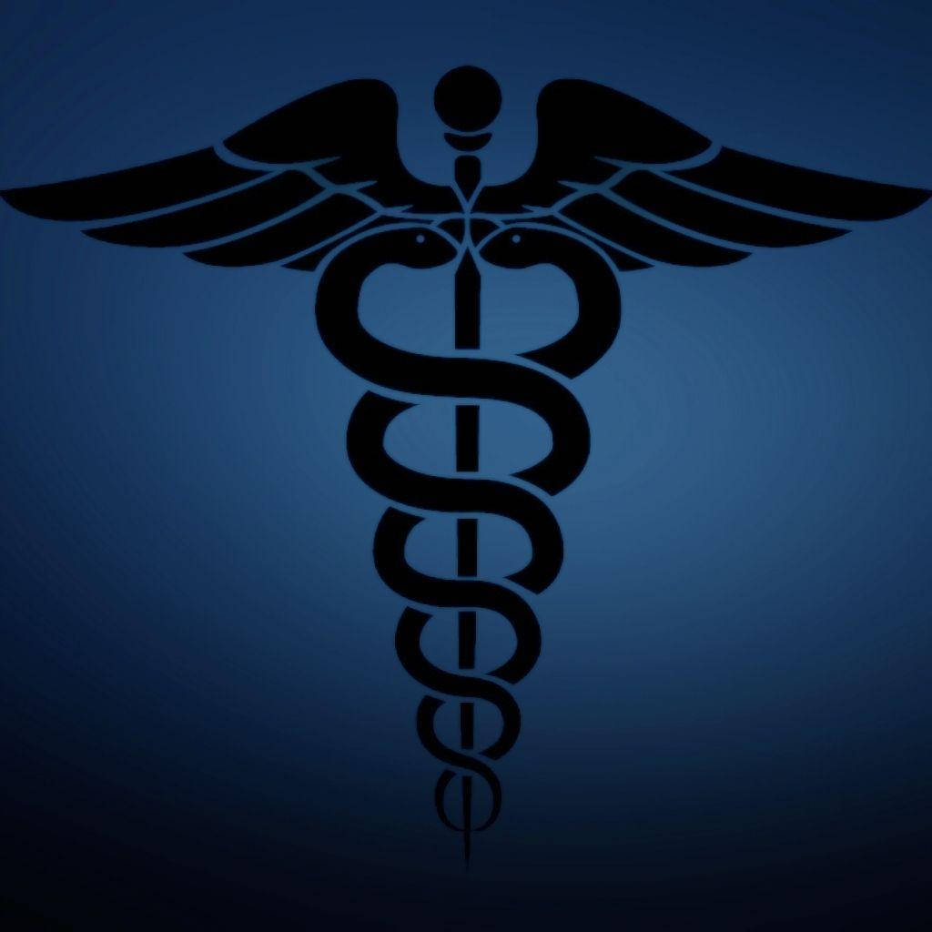 caduceus, black, blue, SD Desktop Wallpaper