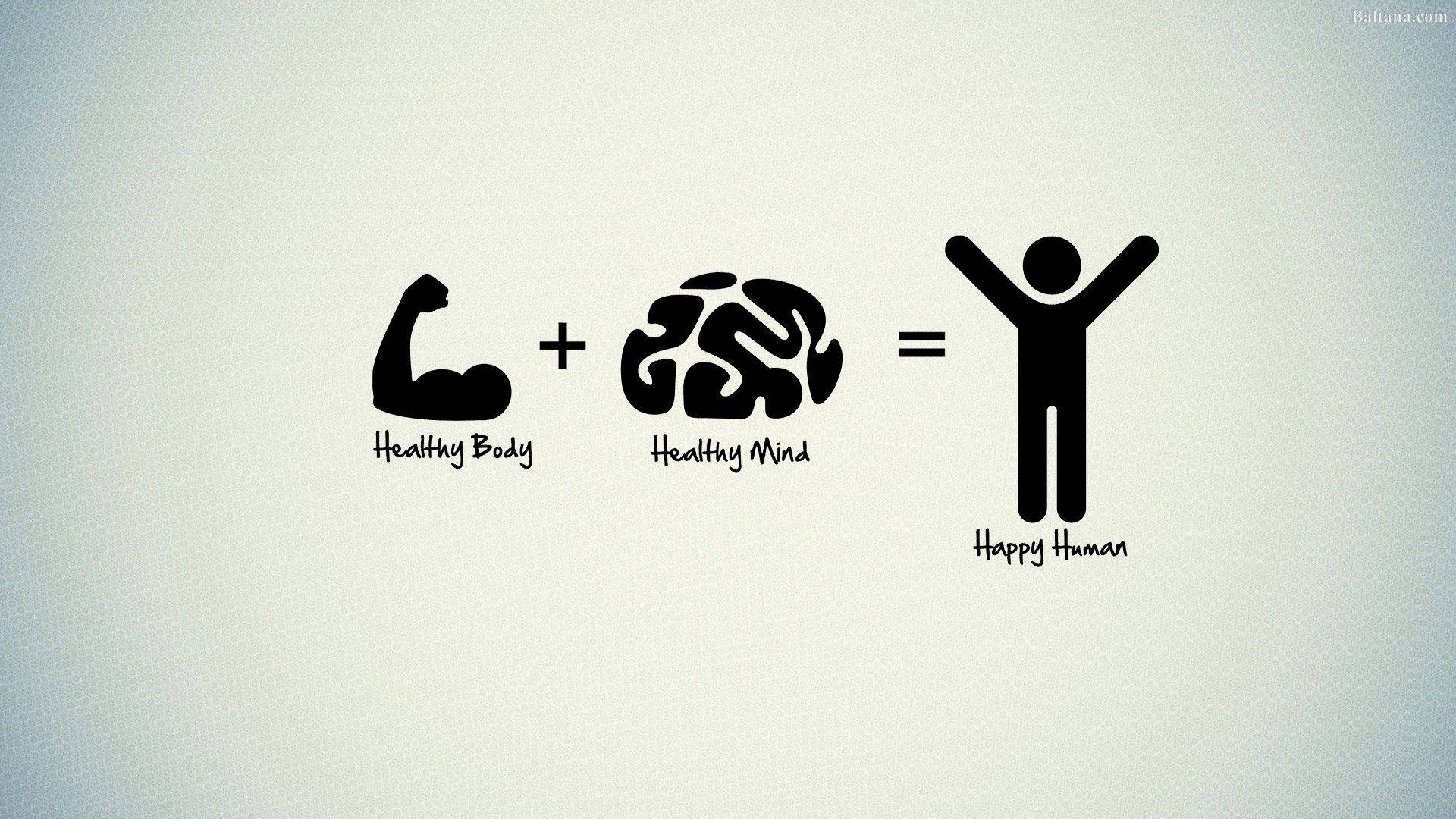 flexing arm, brain, joyful stick figure, Full HD Desktop Wallpaper