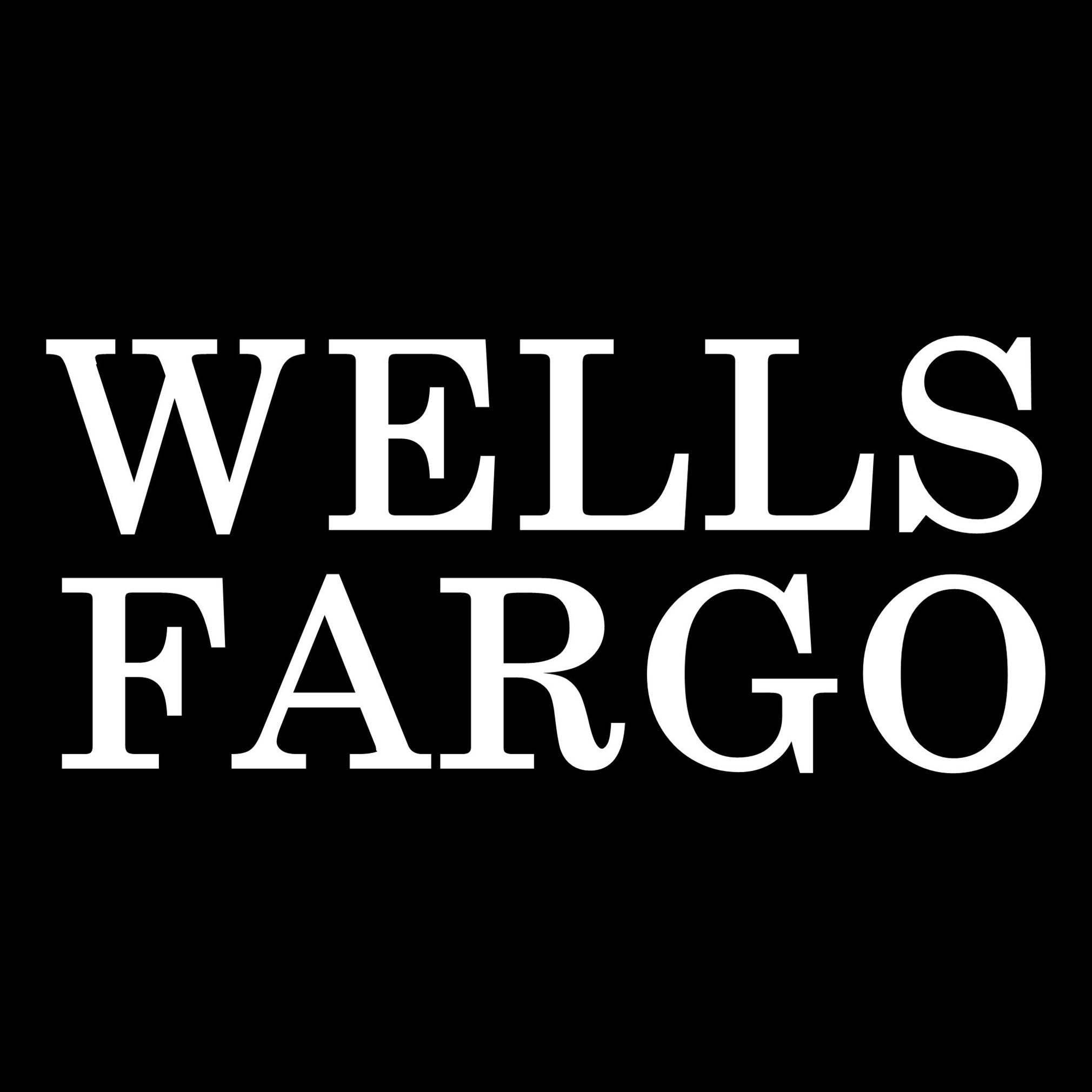 Wells Fargo, black background, white logo, Full HD Desktop Wallpaper