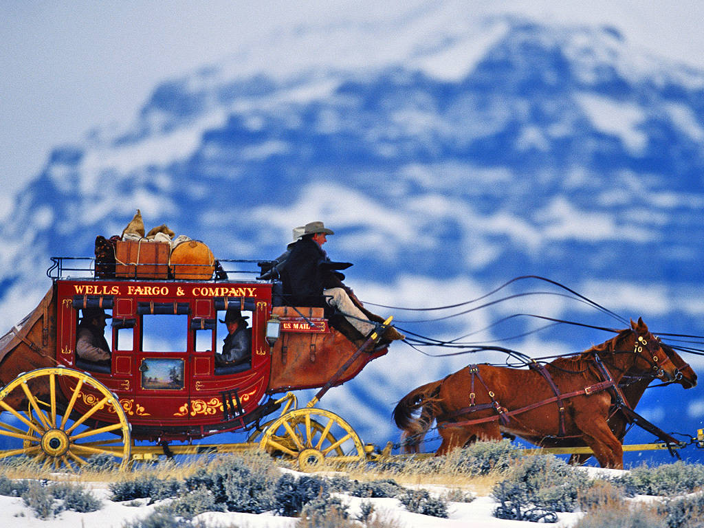 Wells Fargo, stagecoach, red, SD Desktop Wallpaper