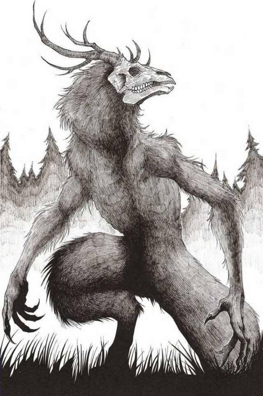 Wendigo, forest, skeletal face, HD Phone Wallpaper