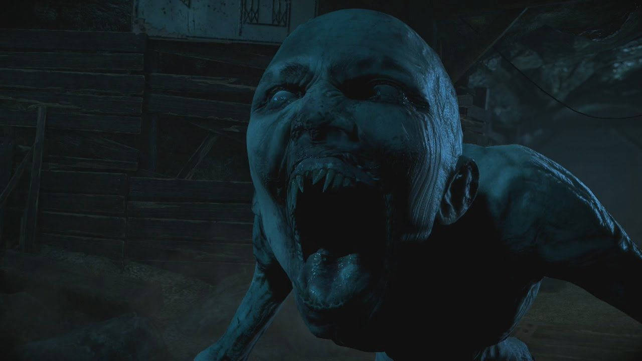 Wendigo, blue-skinned, sharp teeth, HD Desktop Wallpaper