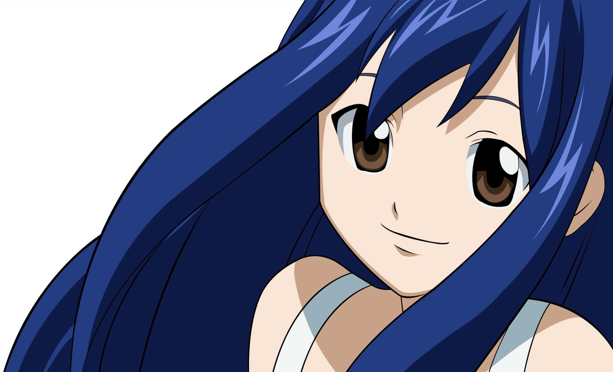 Wendy Marvell, long blue hair, brown eyes, Full HD Desktop Wallpaper