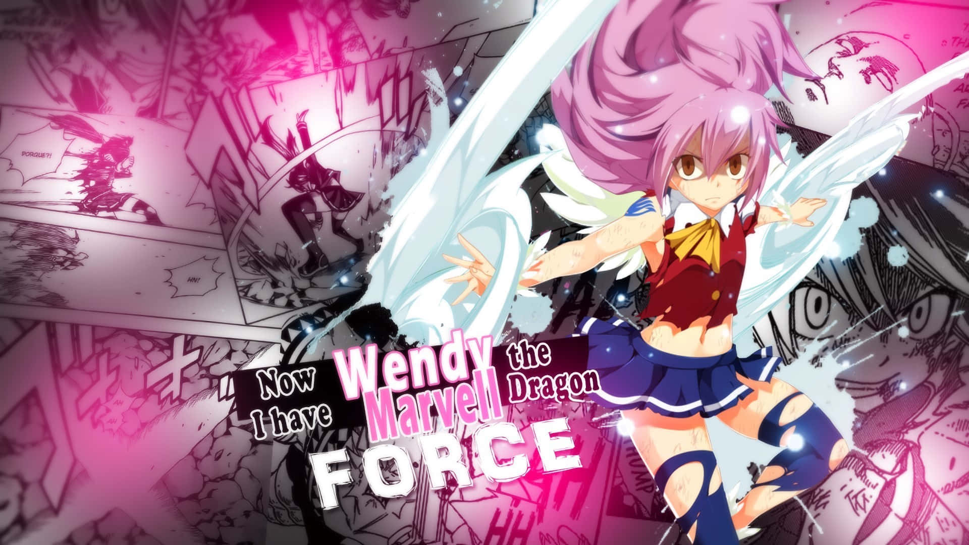 Wendy Marvell, pink hair, wings, Full HD Desktop Wallpaper