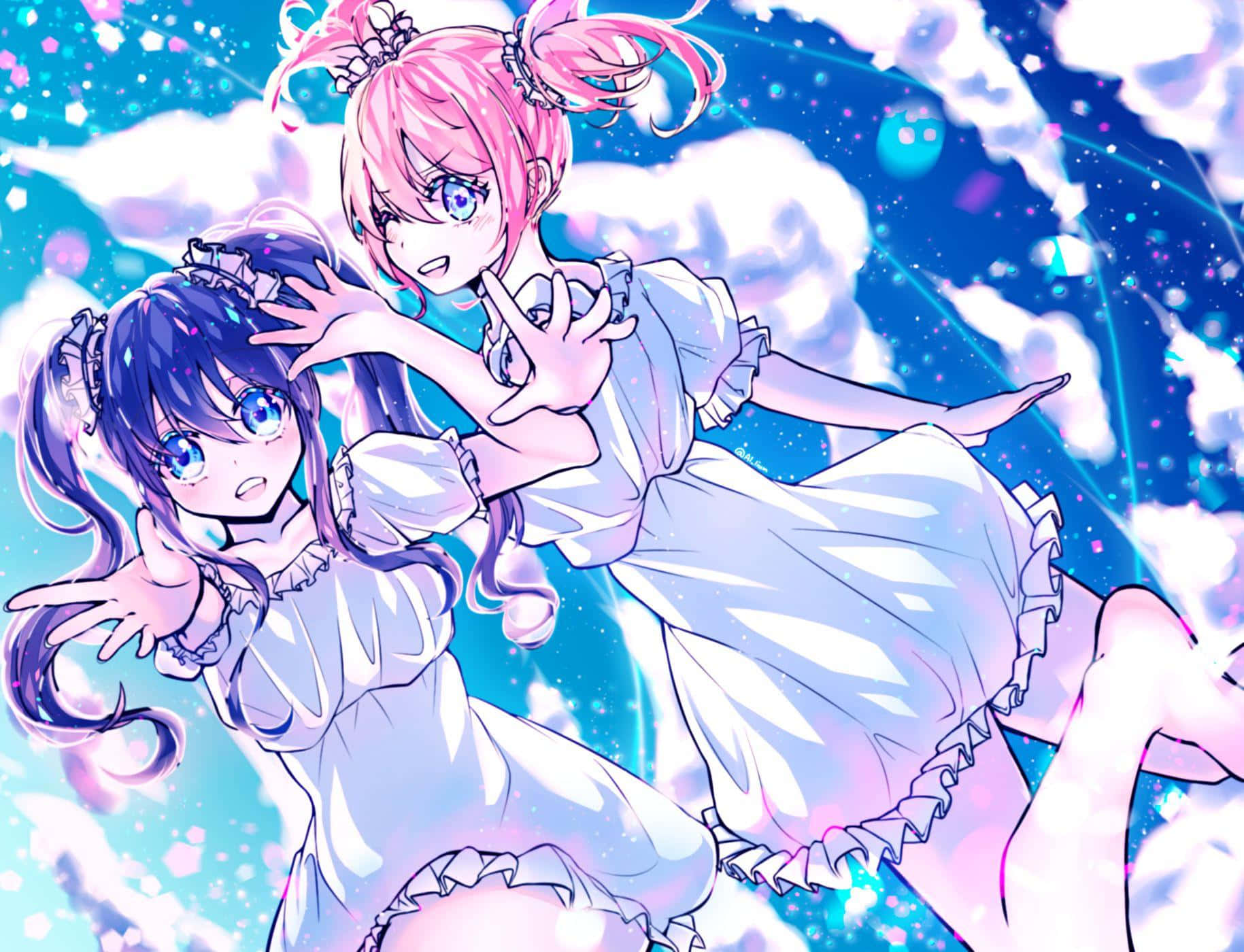 Wendy Marvell, pink hair, blue hair, HD Desktop Wallpaper