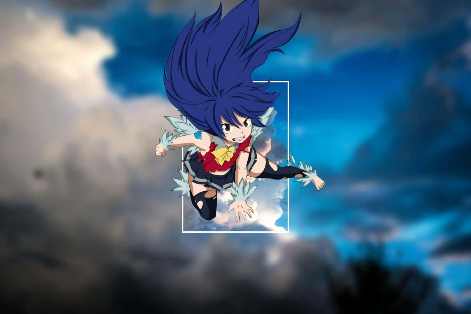 Wendy Marvell, chibi anime girl, spiky blue hair, HD Desktop Wallpaper