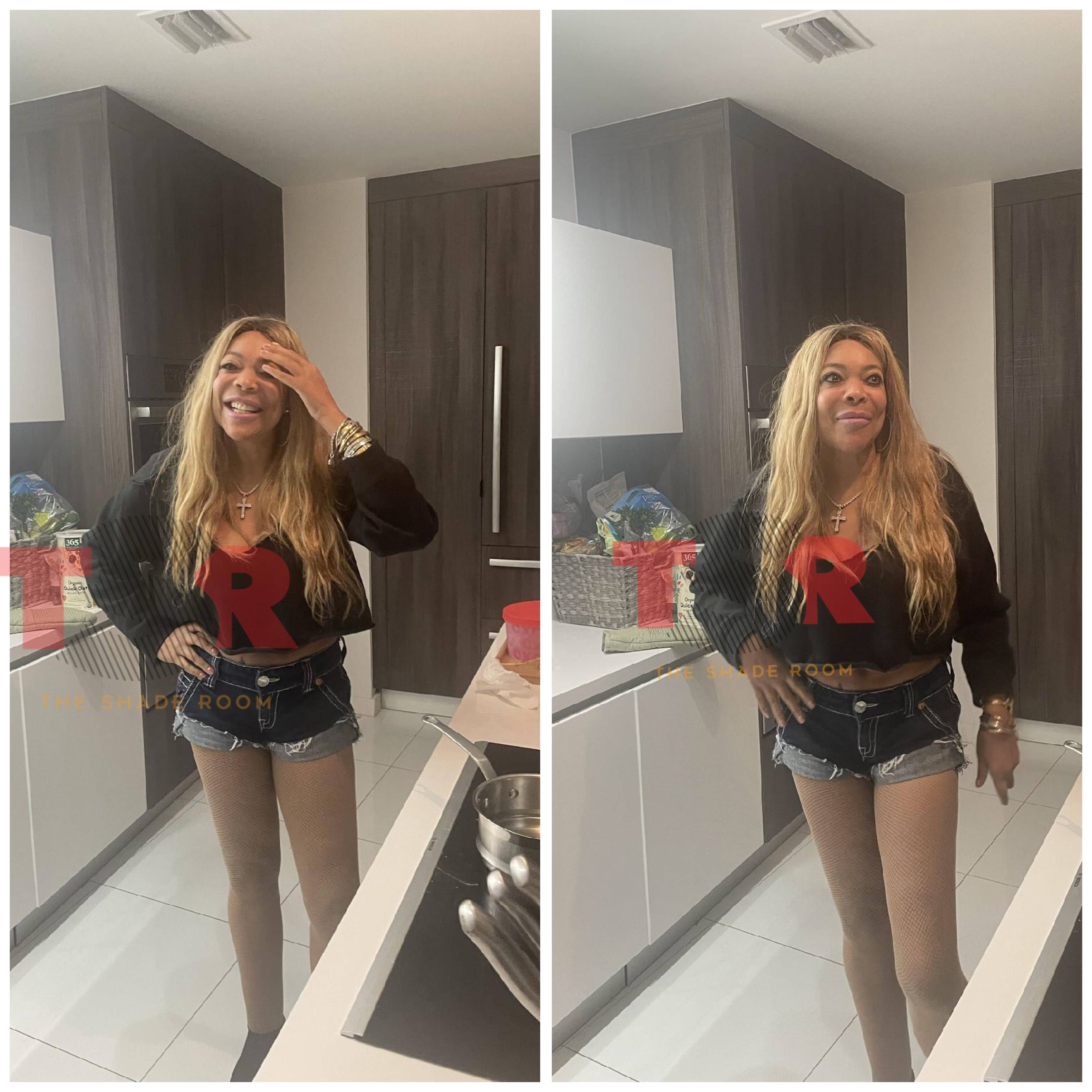 Wendy Williams, modern kitchen, black crop top, 2K Desktop Wallpaper