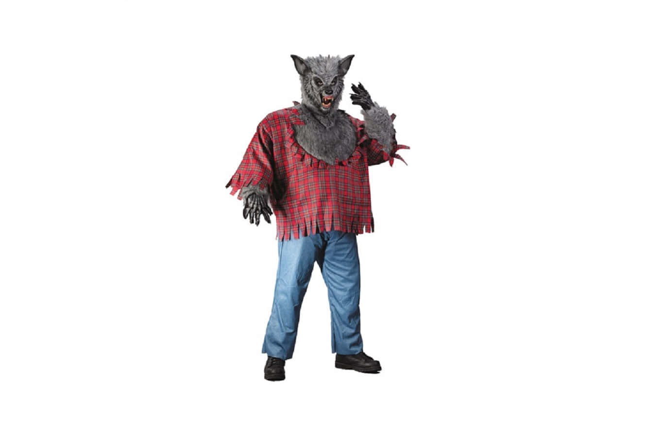 werewolf costume, gray fur, red plaid shirt, HD Desktop Wallpaper
