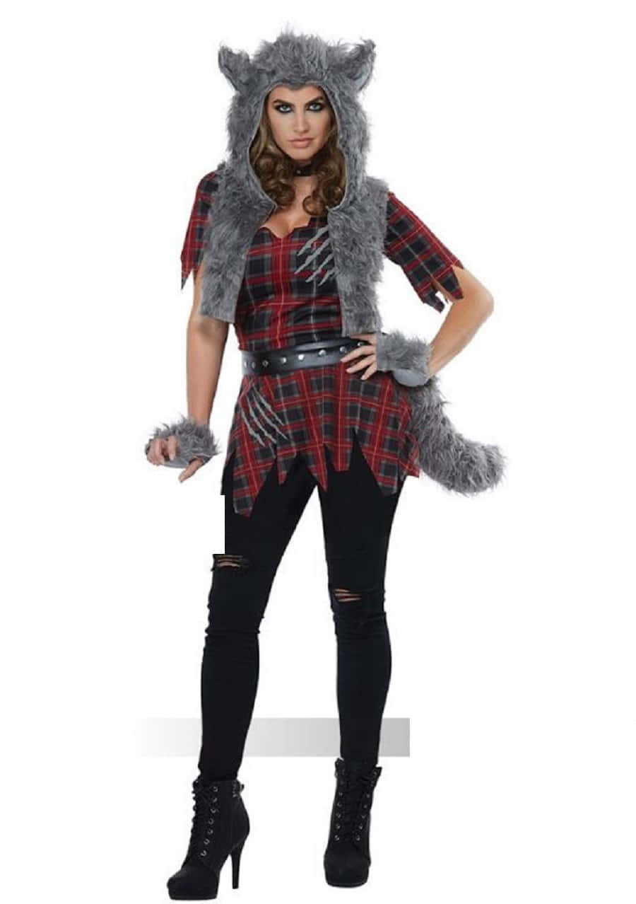 werewolf costumes, grey fur hood, claw marks, SD Phone Wallpaper