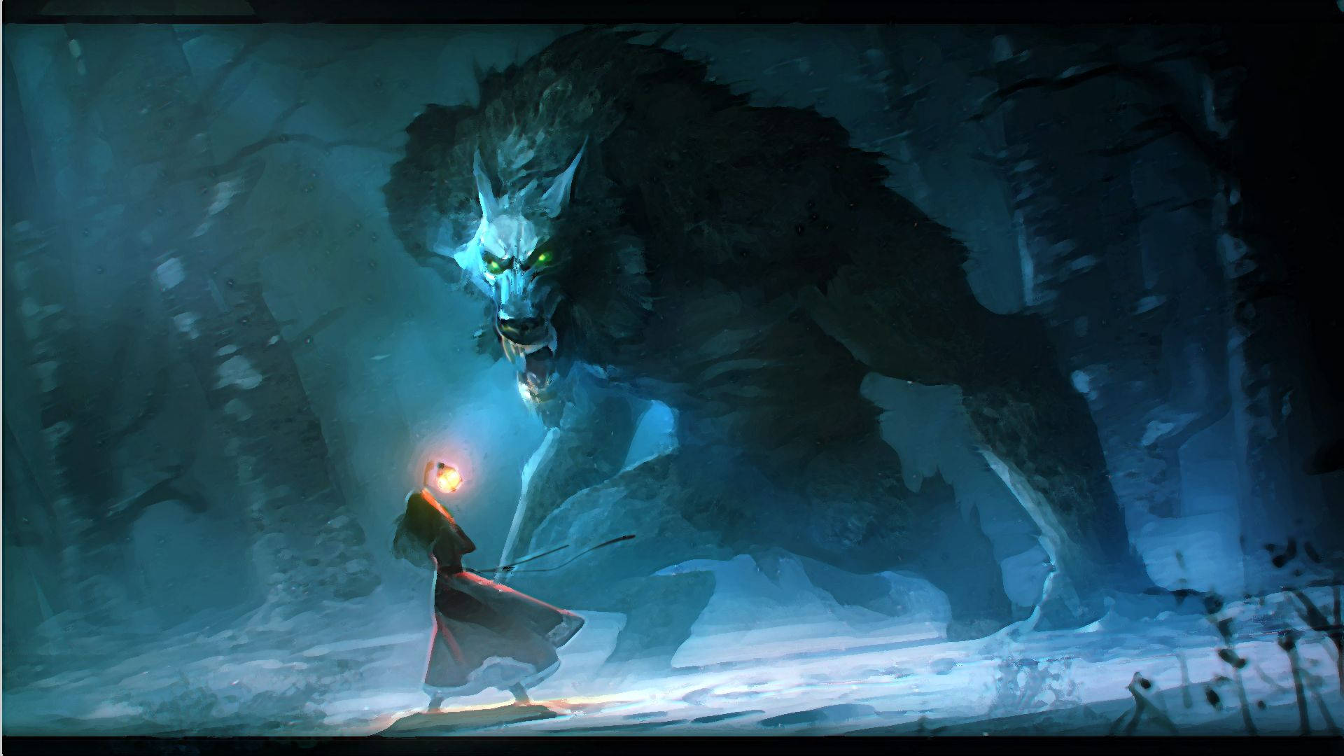 werewolf, woman, mystifying darkness, Full HD Desktop Wallpaper