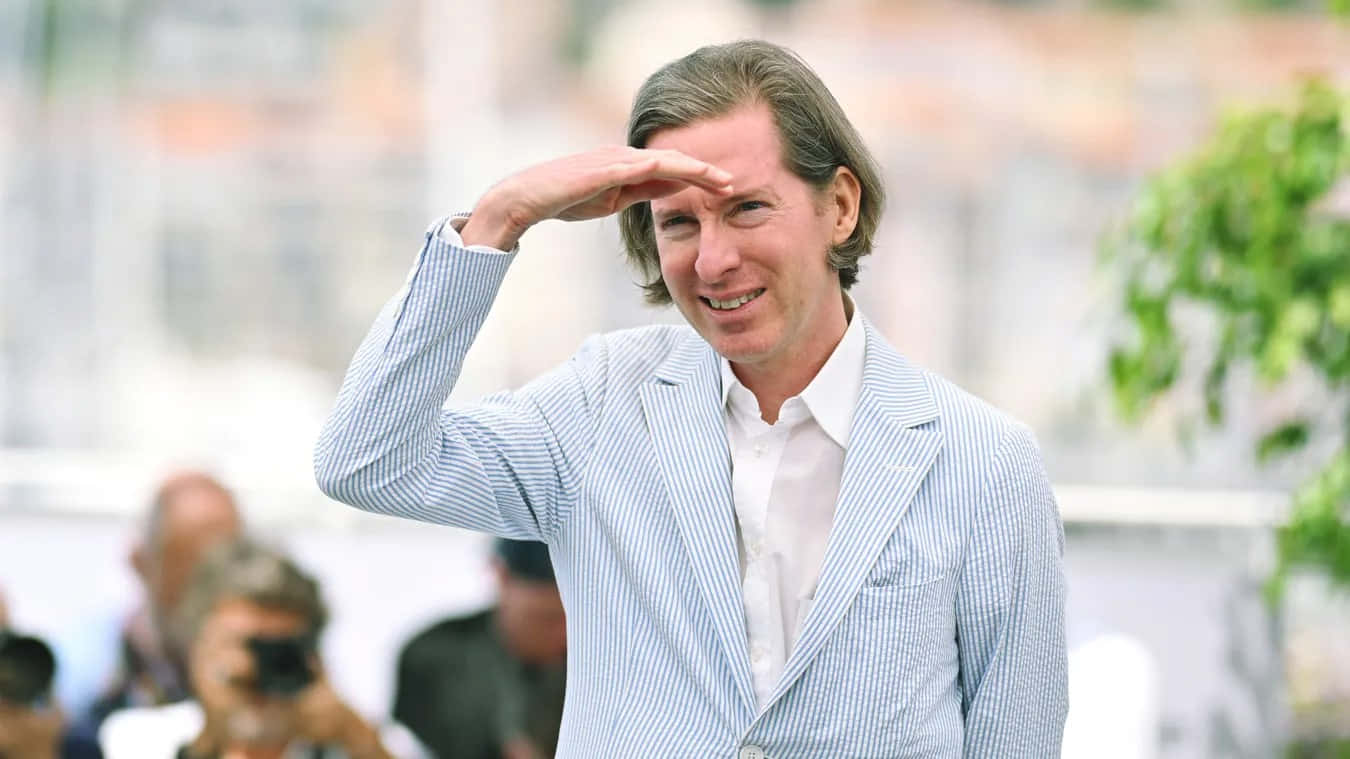 Wes Anderson, light blue pinstripe suit, sun, HD Desktop Wallpaper