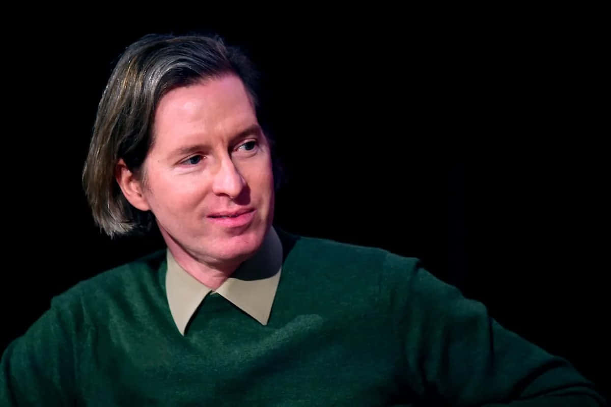 Wes Anderson, green sweater, beige collared shirt, SD Desktop Wallpaper