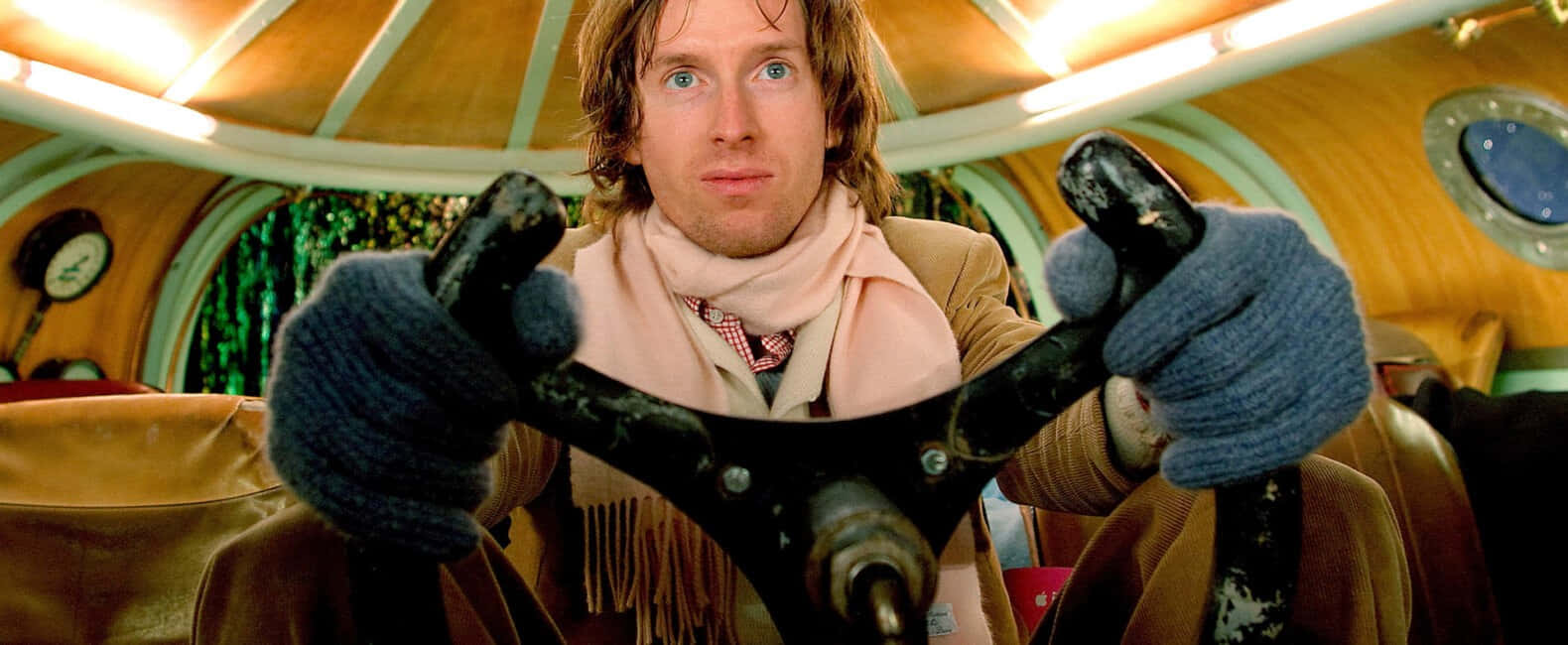 Wes Anderson character, tan coat, pink scarf, HD Desktop Wallpaper