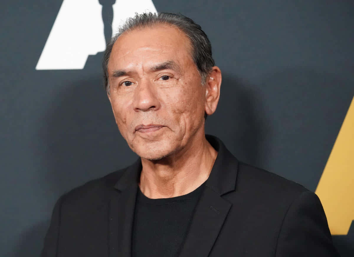 Wes Studi, black suit jacket, black shirt, SD Desktop Wallpaper