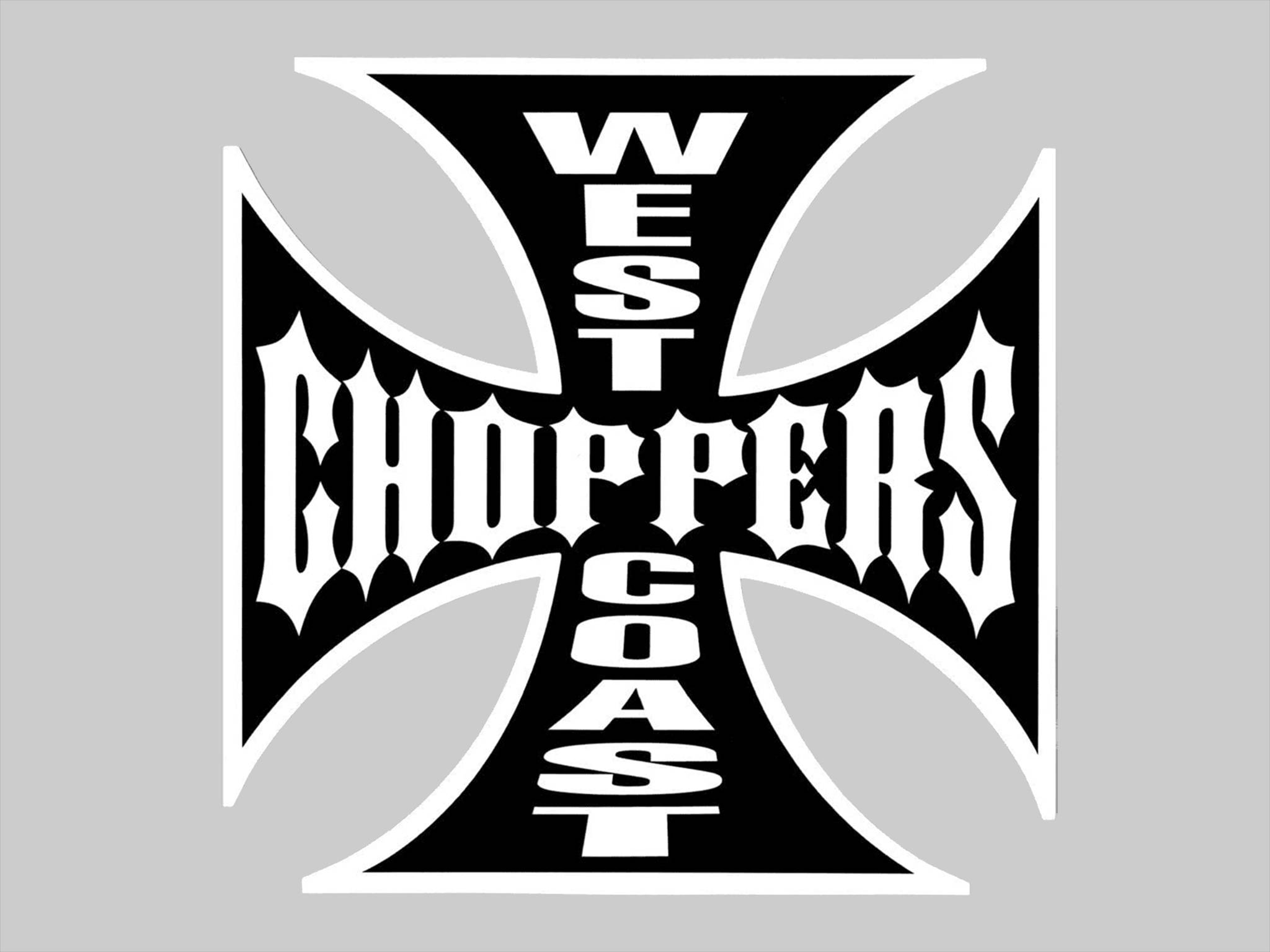 West Coast Choppers, black and white logo, gothic font, Full HD Desktop Wallpaper