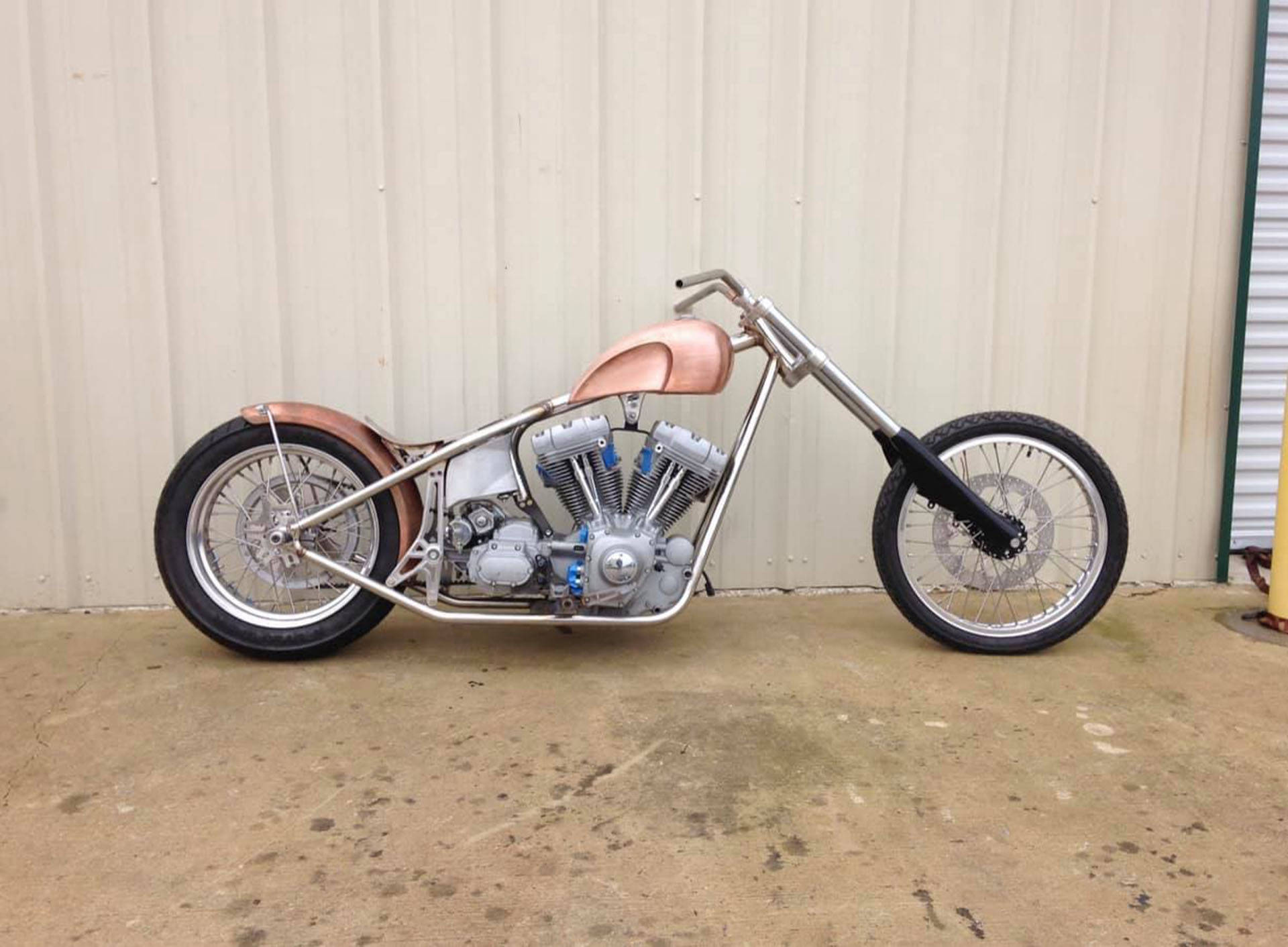 West Coast Choppers, bobber motorcycle, copper accents, Full HD Desktop Wallpaper