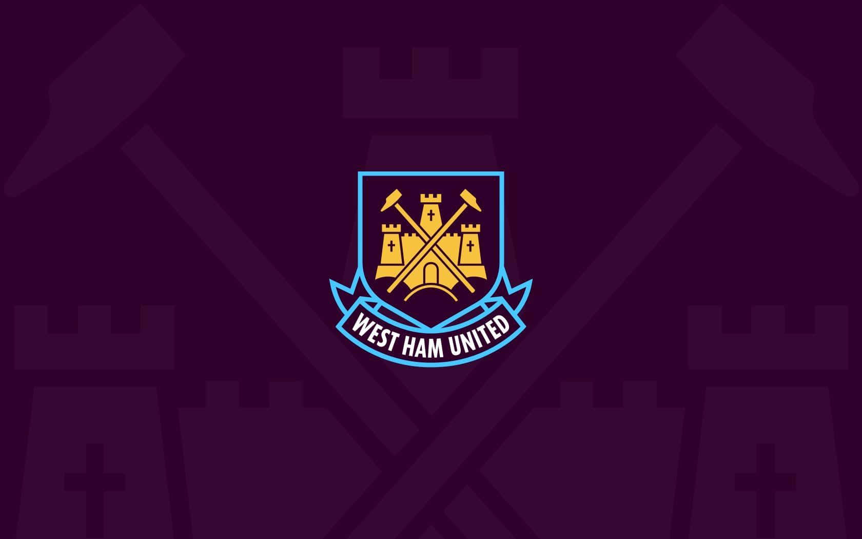 West Ham United FC, gold and blue, deep purple background, HD Desktop Wallpaper