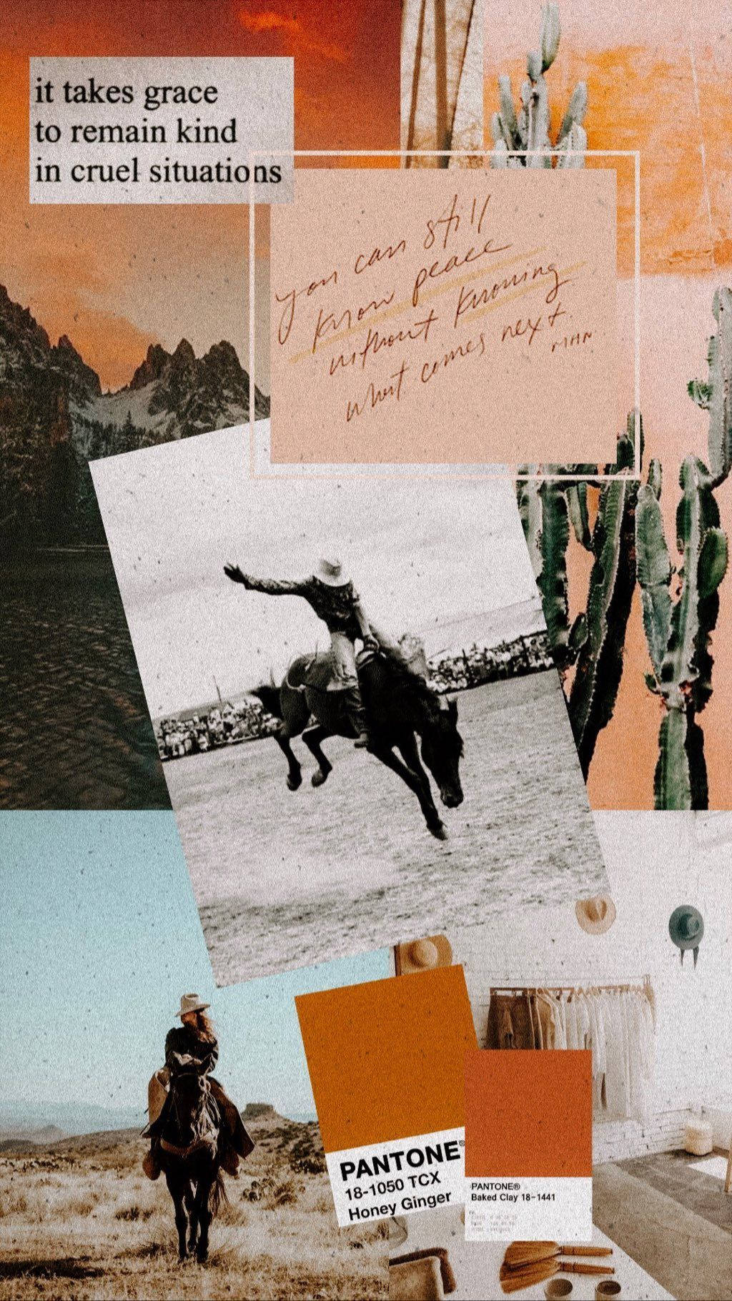 Country Western Collage, desert scenes, cacti mountains, HD Phone Wallpaper