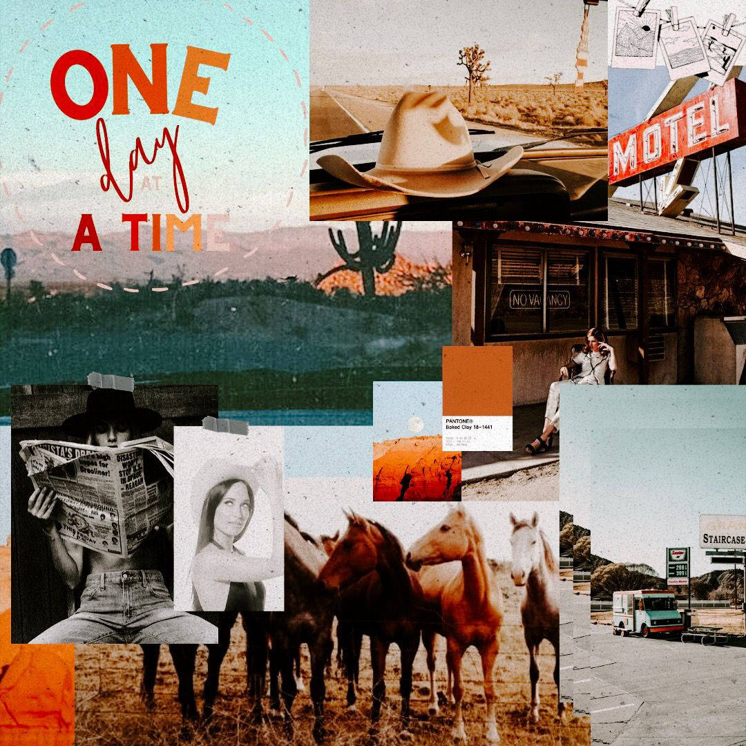 Country Western, desert motel scenes, cowboy hats, SD Desktop Wallpaper