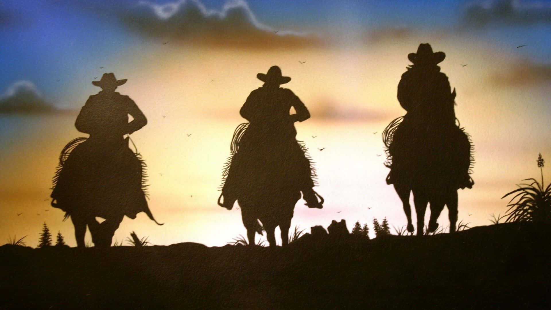 western cowboy desktop, cowboy, horseback, Full HD Desktop Wallpaper