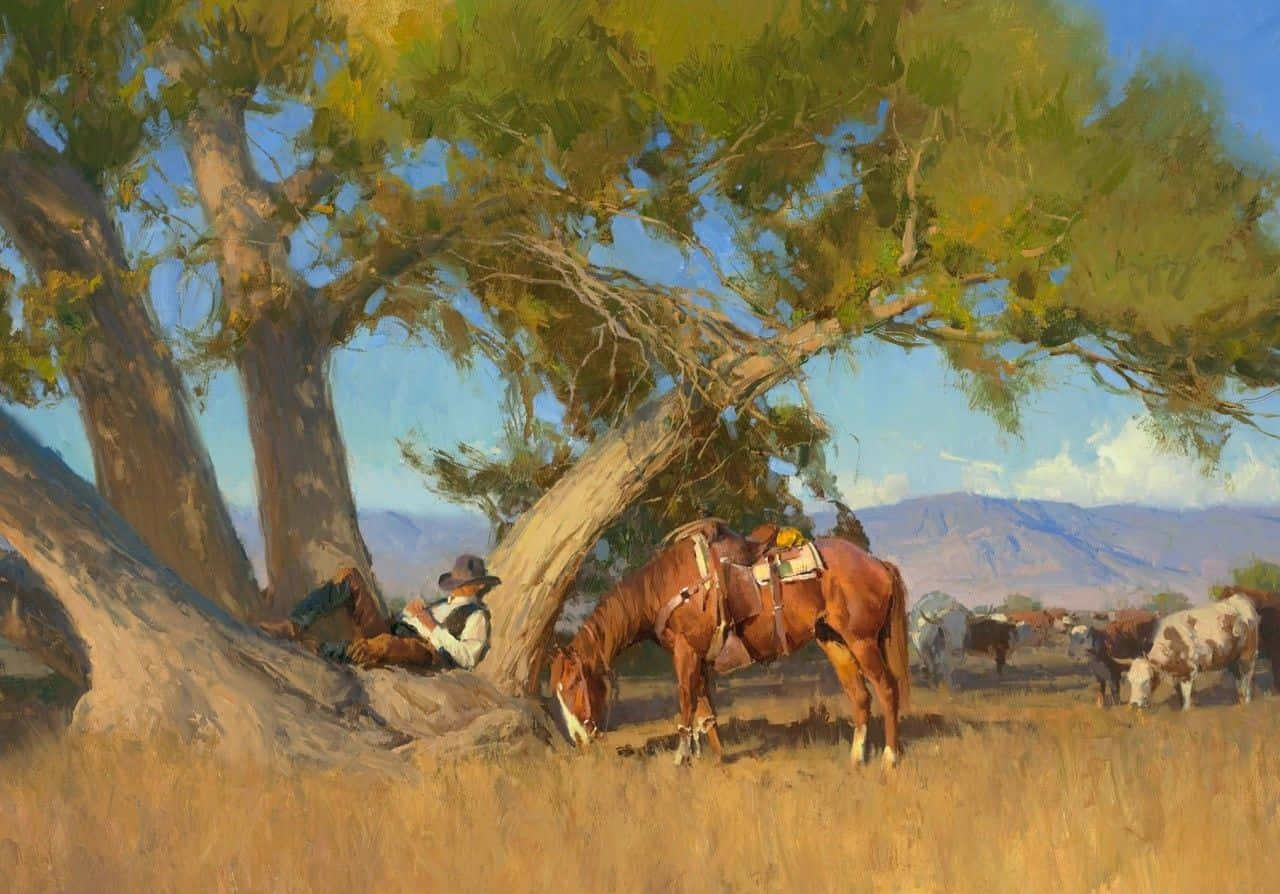 Western Cowboy Desktop, cowboy, horse, HD Desktop Wallpaper