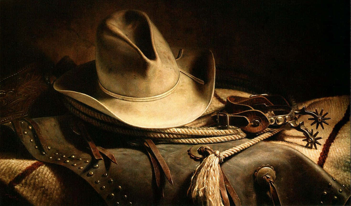 Western Cowboy, cowboy hat, leather saddle, HD Desktop Wallpaper