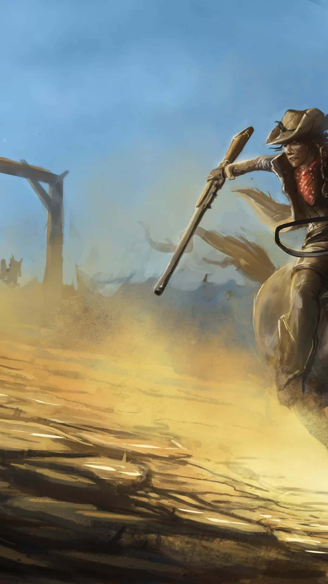 Western Cowboy iPhone, cowboy, horseback, Full HD Phone Wallpaper