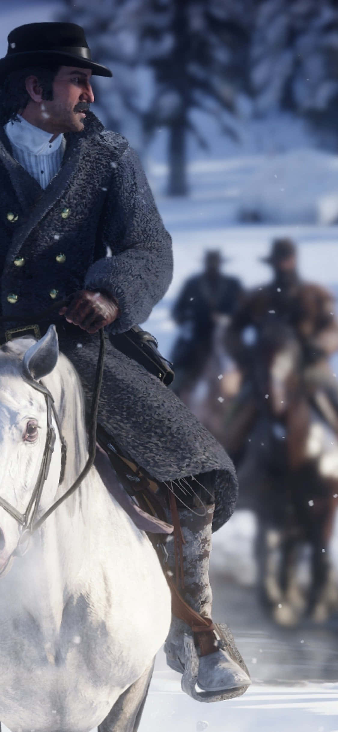 Western Cowboy iPhone, dark coat, hat, Full HD Phone Wallpaper