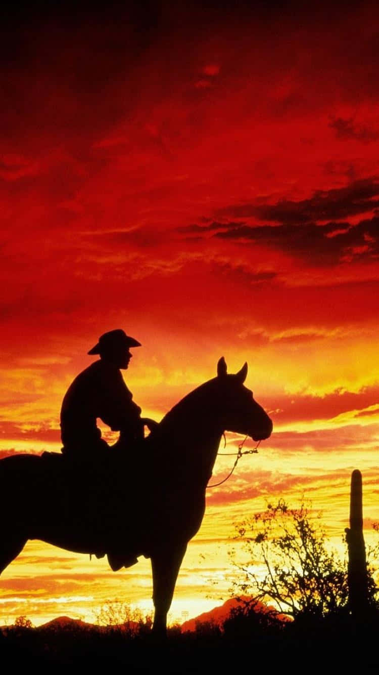 Western Cowboy iPhone, cowboy, horse, HD Phone Wallpaper