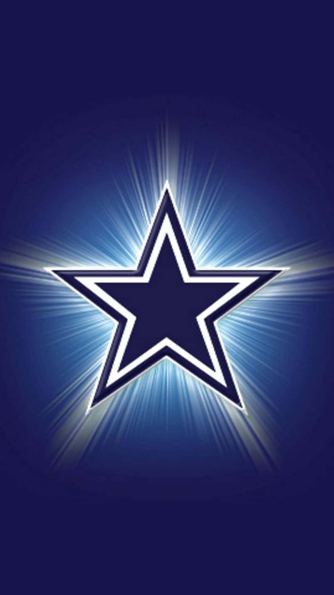 cowboys iphone, glowing white star, blue outline, Full HD Phone Wallpaper