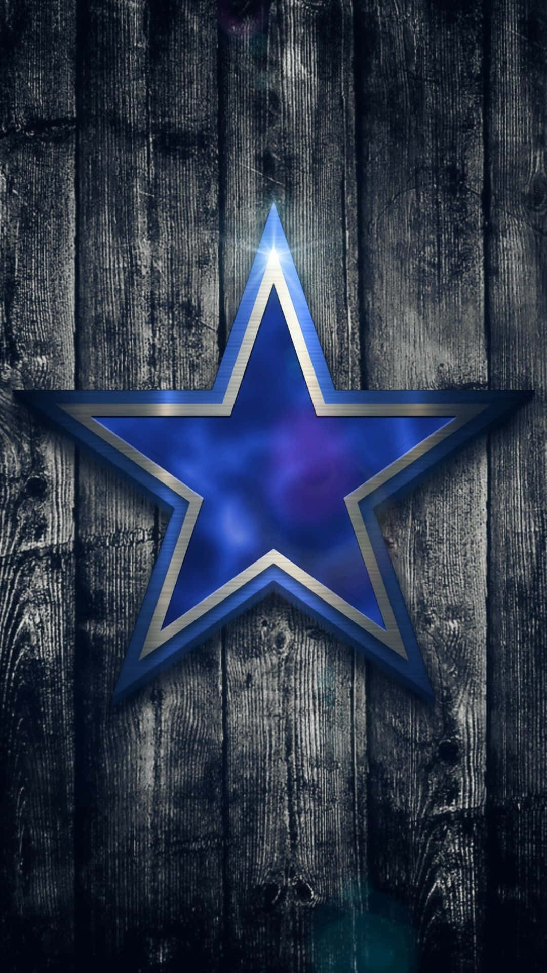 cowboys iphone, glowing blue star, silver trim, Full HD Phone Wallpaper