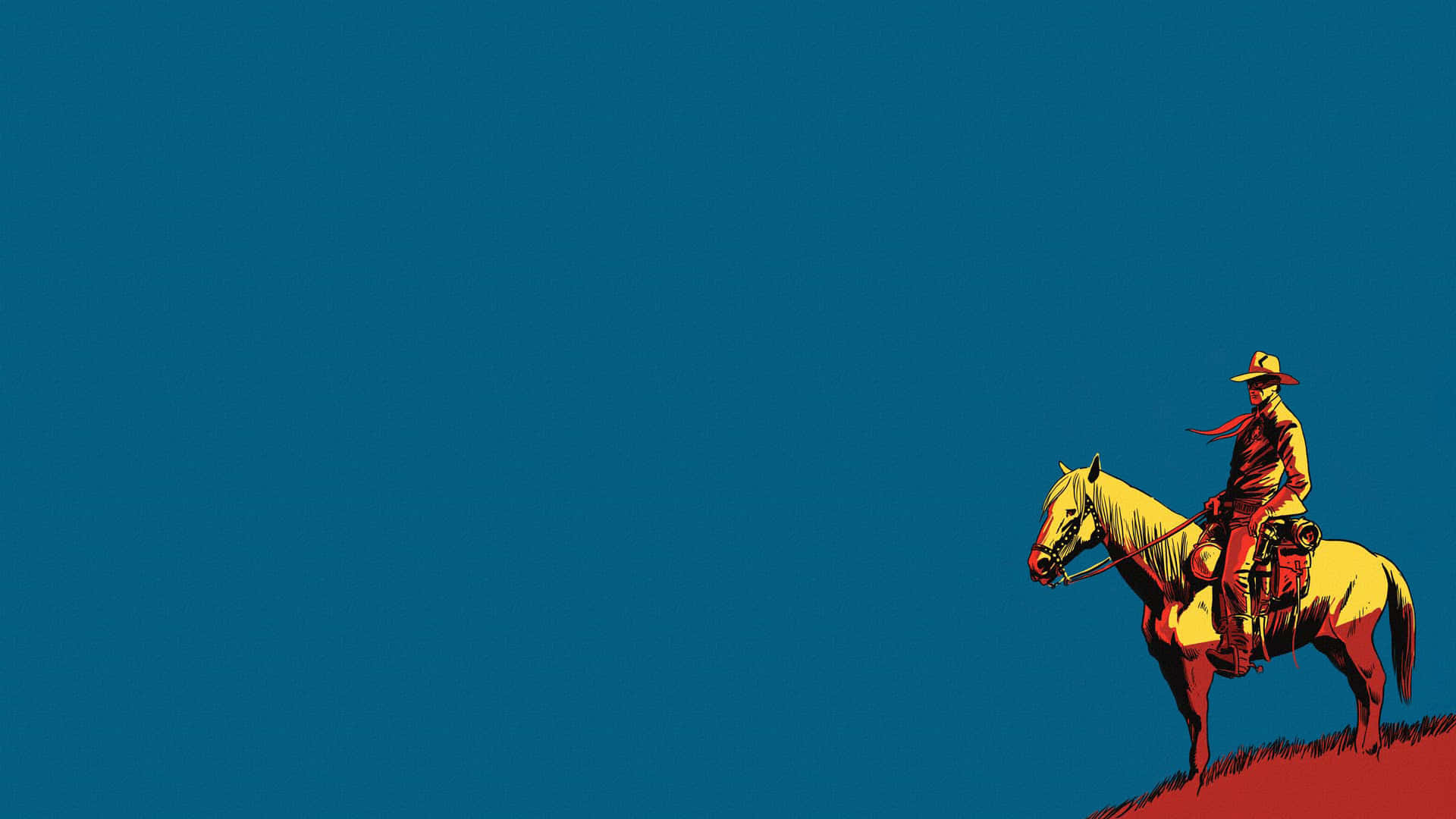 western desktop, cowboy, yellow horse, Full HD Desktop Wallpaper