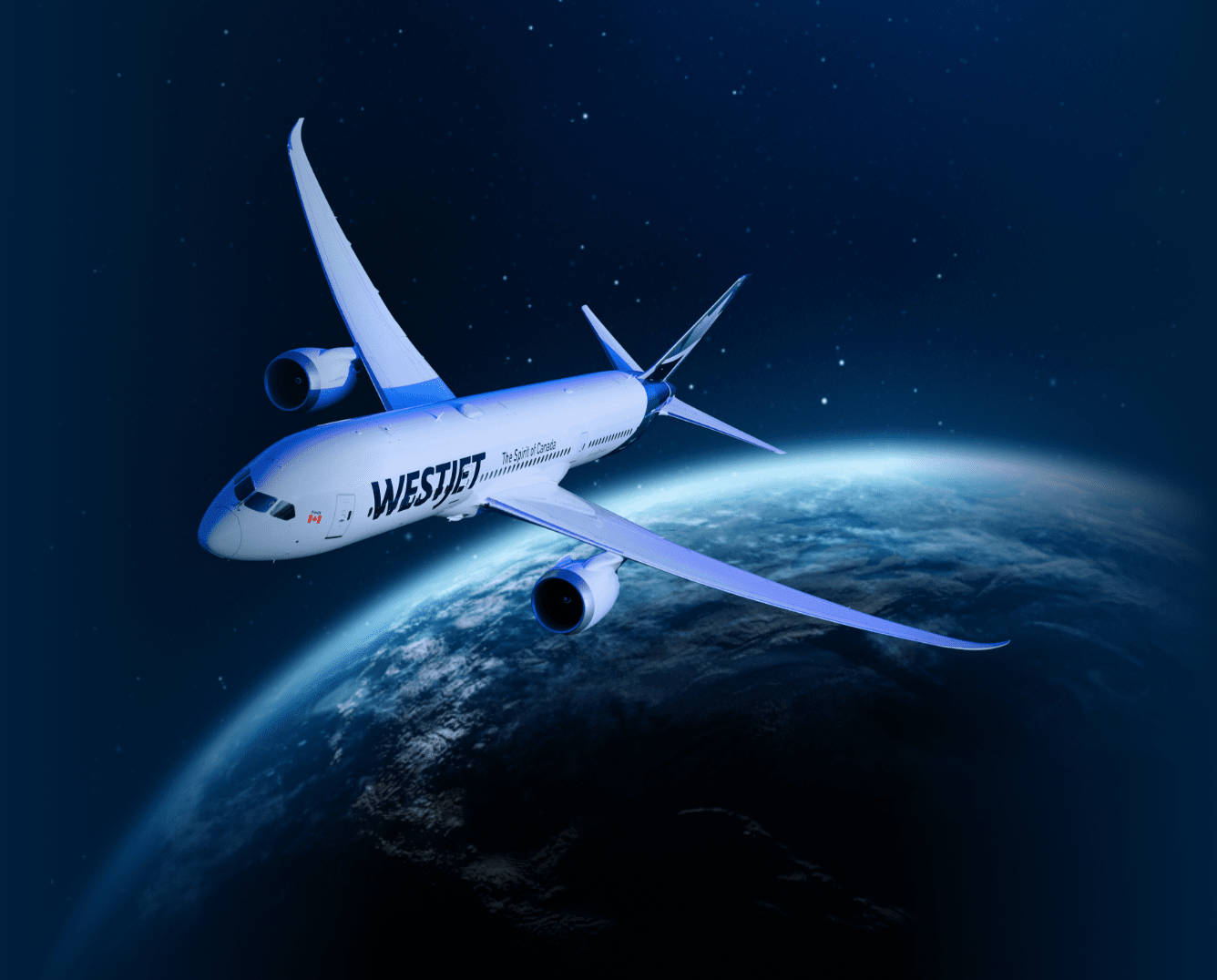 WestJet, airplane, Earth's curved horizon, HD Desktop Wallpaper