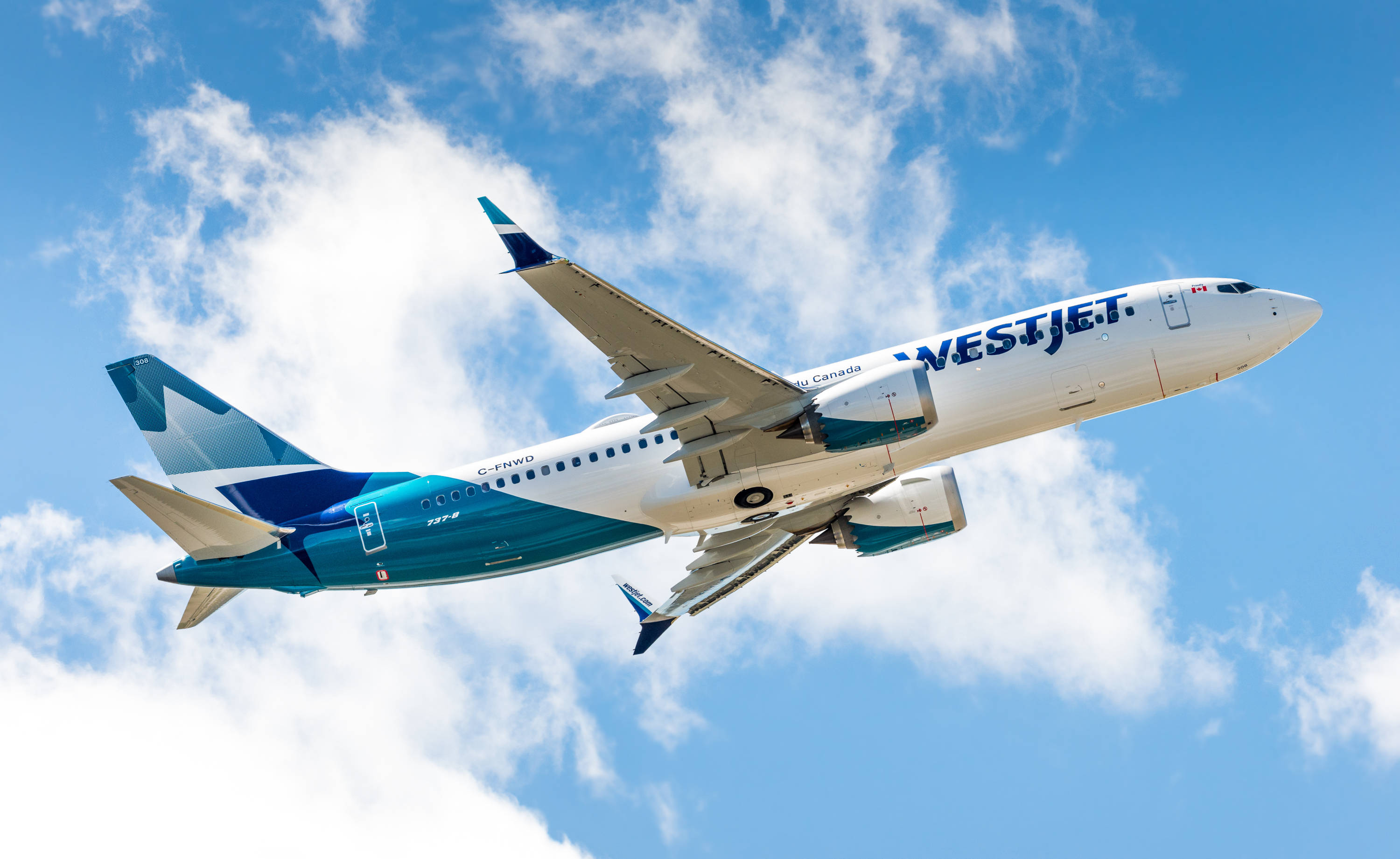 WestJet, white, teal, 2K Desktop Wallpaper