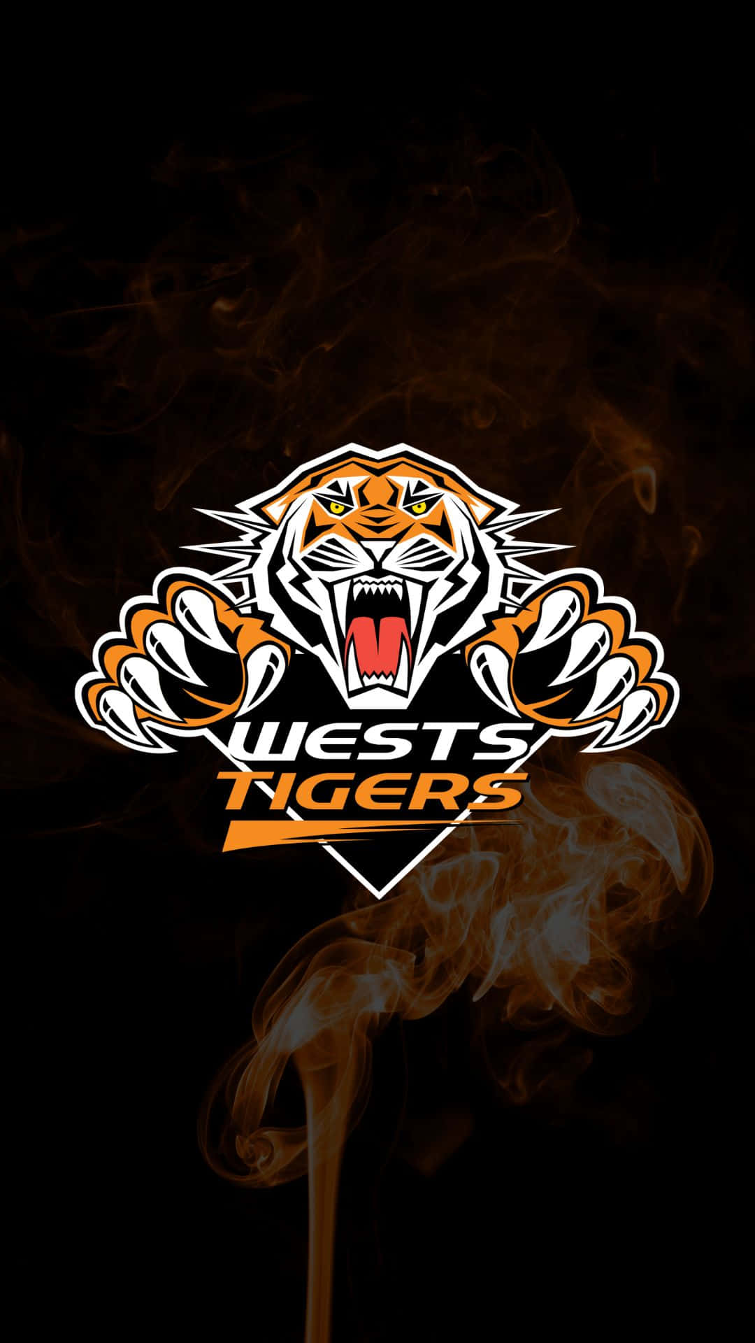 Wests Tigers, tiger logo, glowing eyes, Full HD Phone Wallpaper