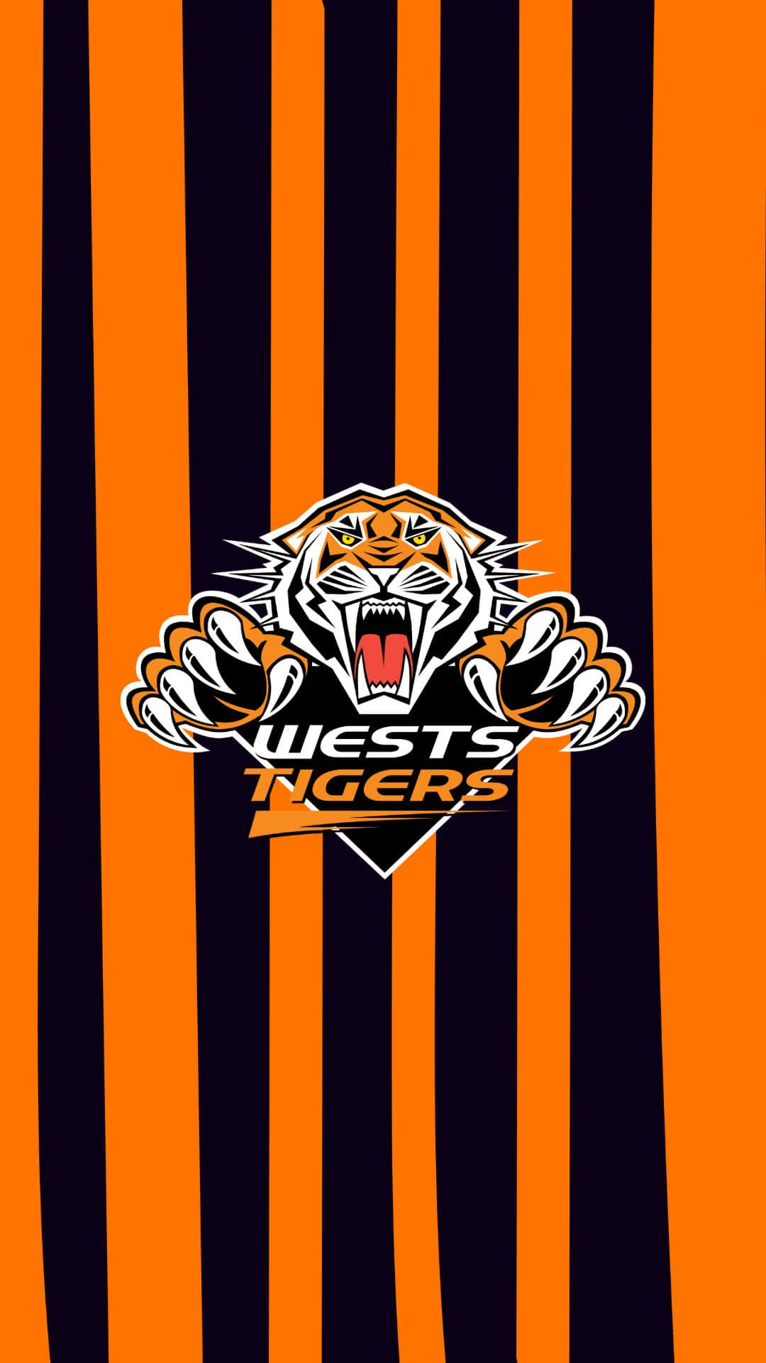 Wests Tigers, tiger logo, orange and black vertical stripes, Full HD Phone Wallpaper