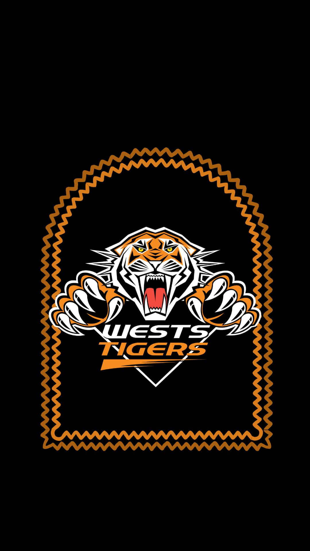 Wests Tigers, tiger mascot logo, orange and white claws, Full HD Phone Wallpaper