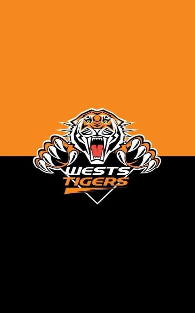 Wests Tigers, tiger logo, orange, SD Phone Wallpaper